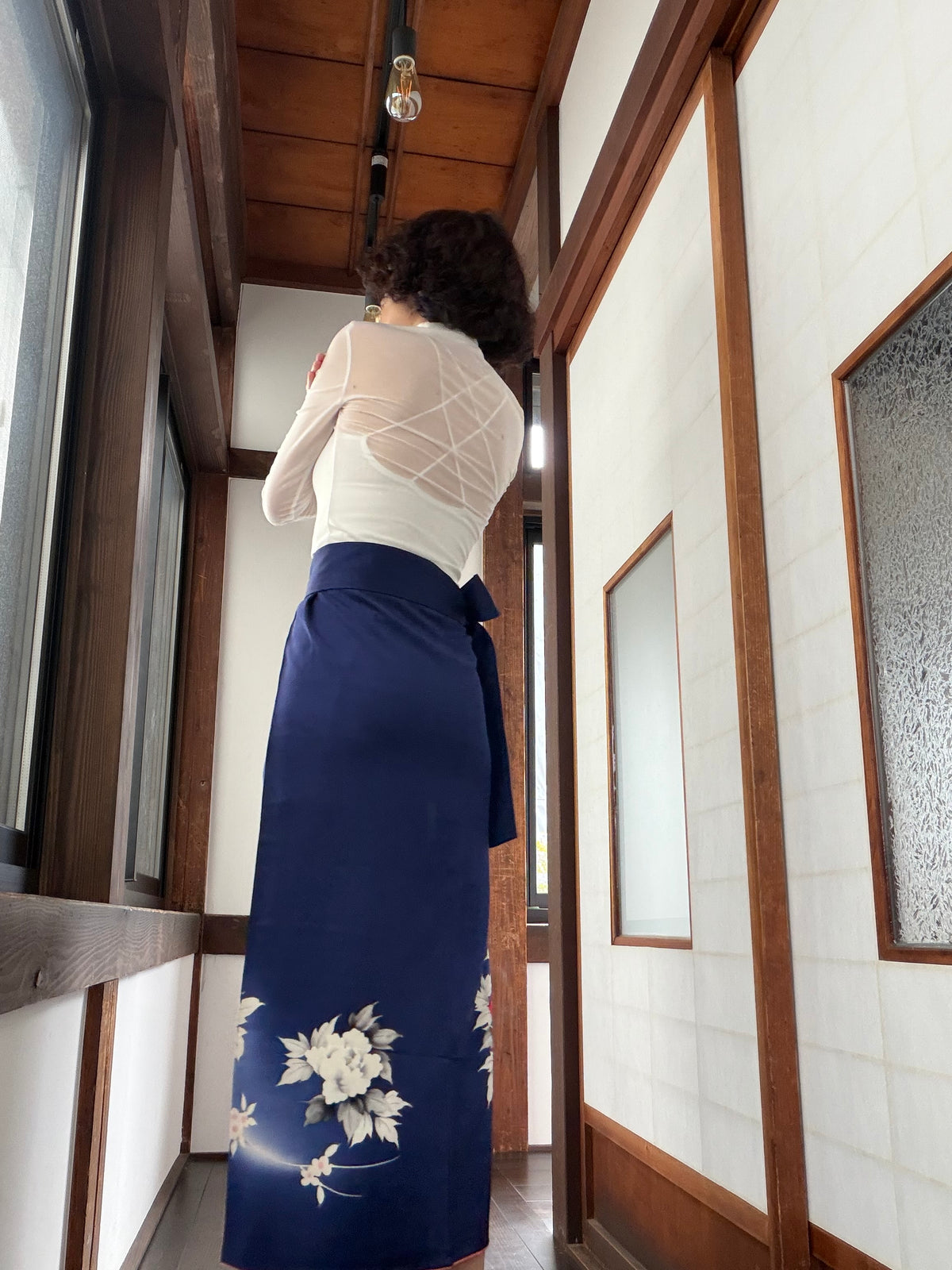 IROTOME SKIRT UPCYCLED FROM JAPANESE KIMONO "IRO147"