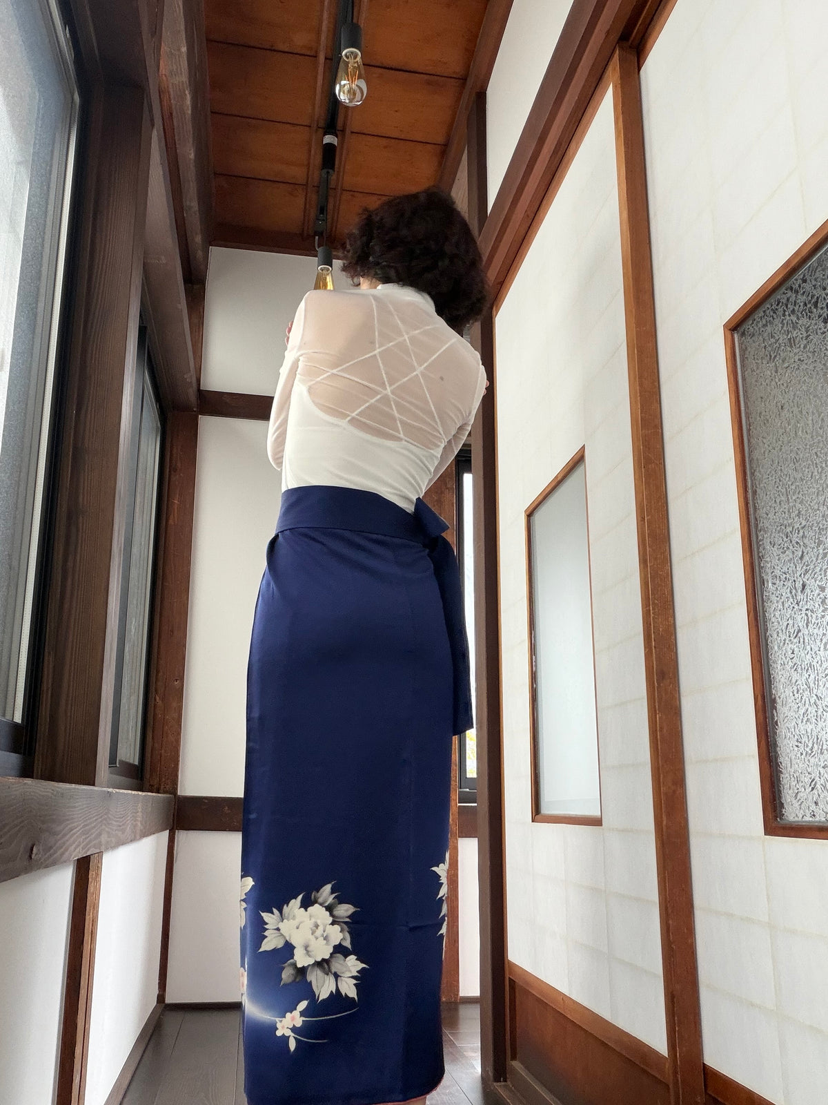 IROTOME SKIRT UPCYCLED FROM JAPANESE KIMONO "IRO147"