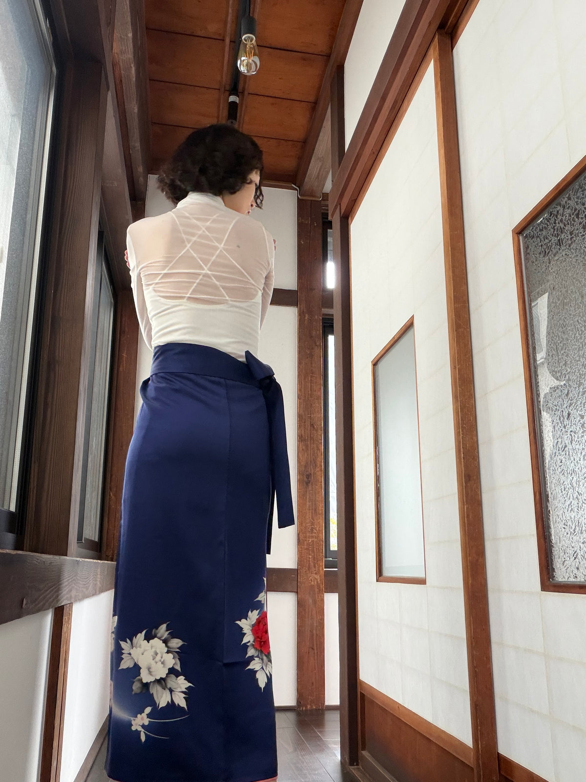 IROTOME SKIRT UPCYCLED FROM JAPANESE KIMONO "IRO147"