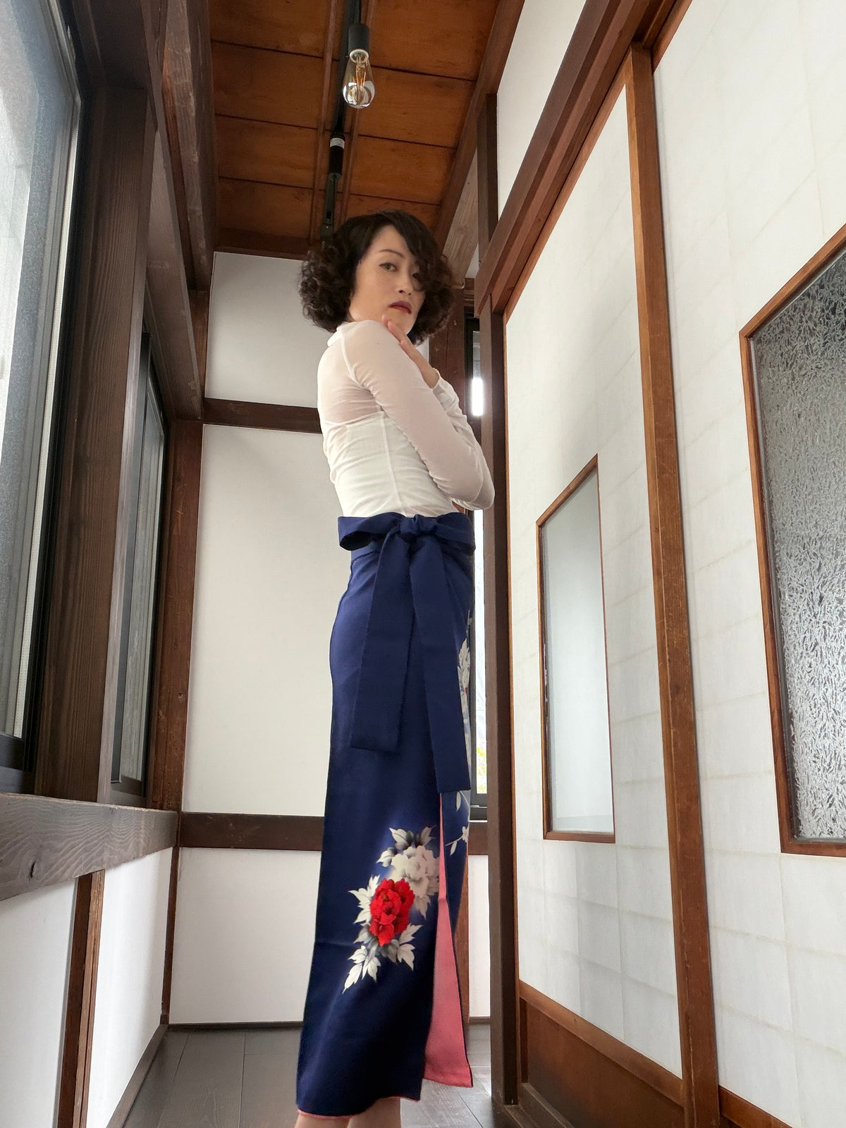IROTOME SKIRT UPCYCLED FROM JAPANESE KIMONO "IRO147"