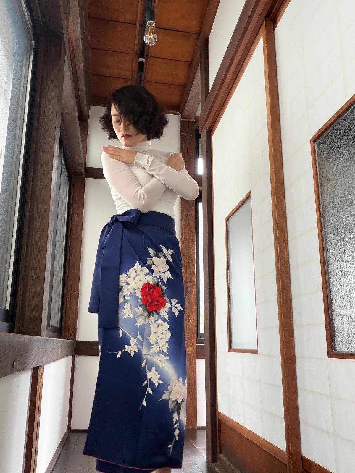 IROTOME SKIRT UPCYCLED FROM JAPANESE KIMONO "IRO147"