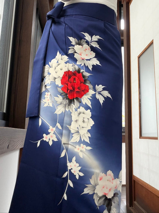 IROTOME SKIRT UPCYCLED FROM JAPANESE KIMONO "IRO147"