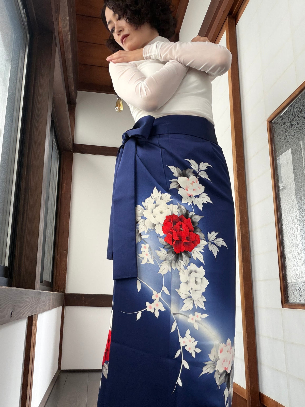 IROTOME SKIRT UPCYCLED FROM JAPANESE KIMONO "IRO147"