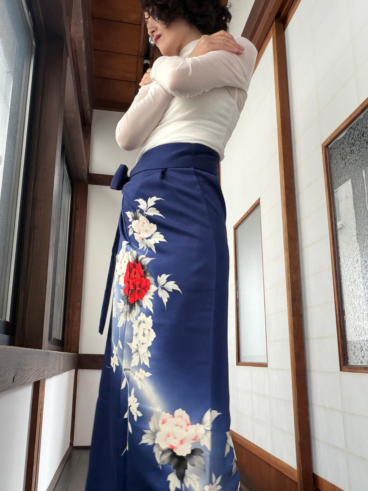 IROTOME SKIRT UPCYCLED FROM JAPANESE KIMONO "IRO147"