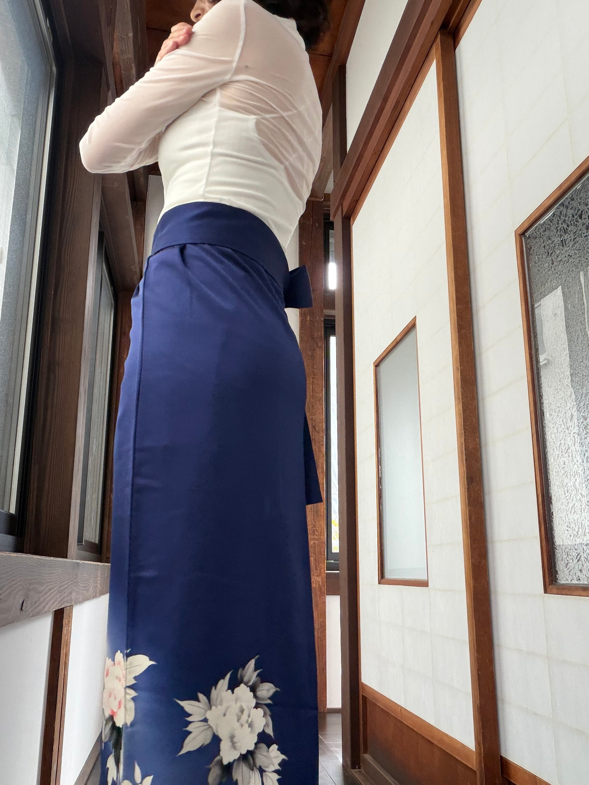 IROTOME SKIRT UPCYCLED FROM JAPANESE KIMONO "IRO147"