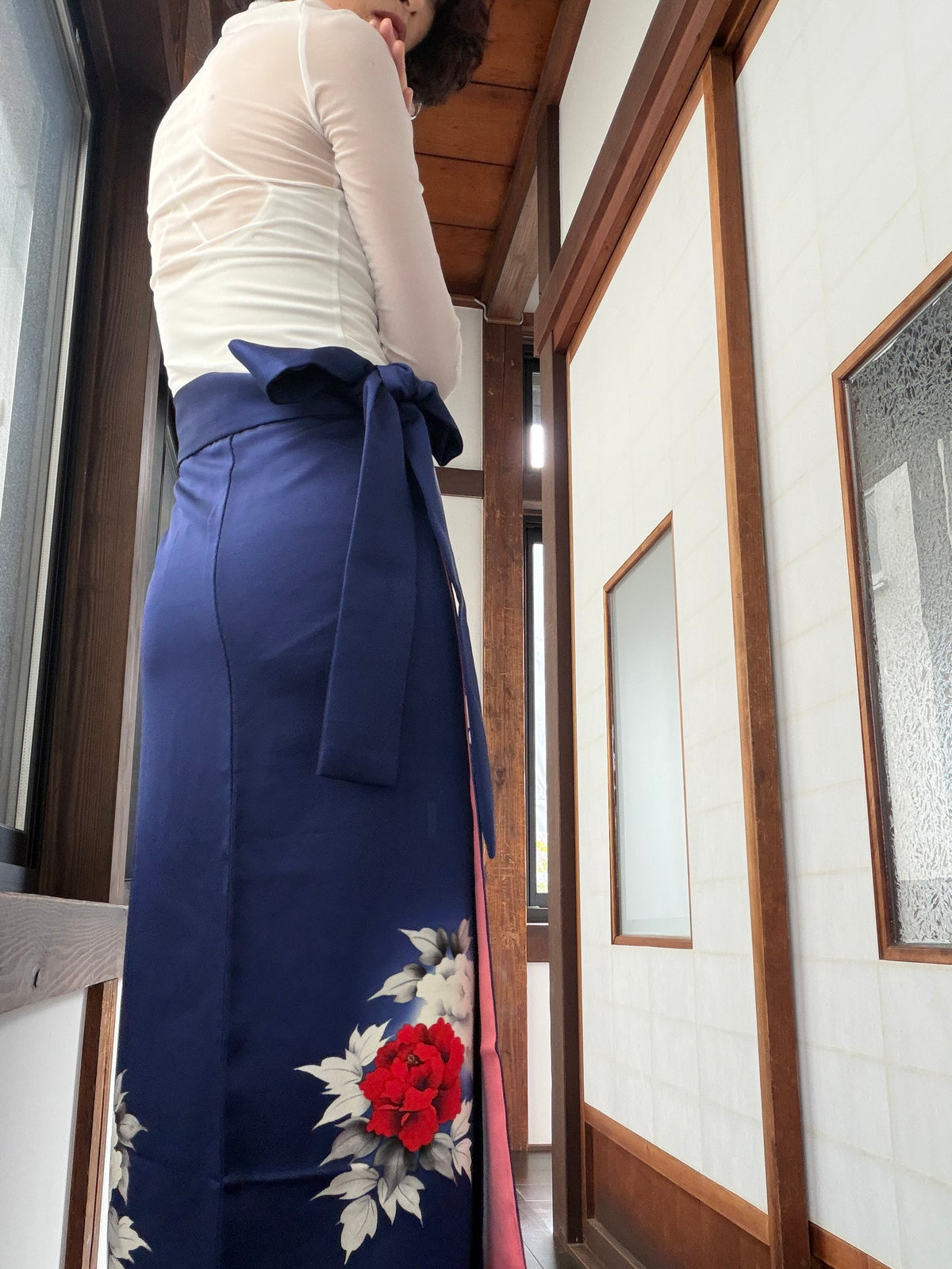 IROTOME SKIRT UPCYCLED FROM JAPANESE KIMONO "IRO147"
