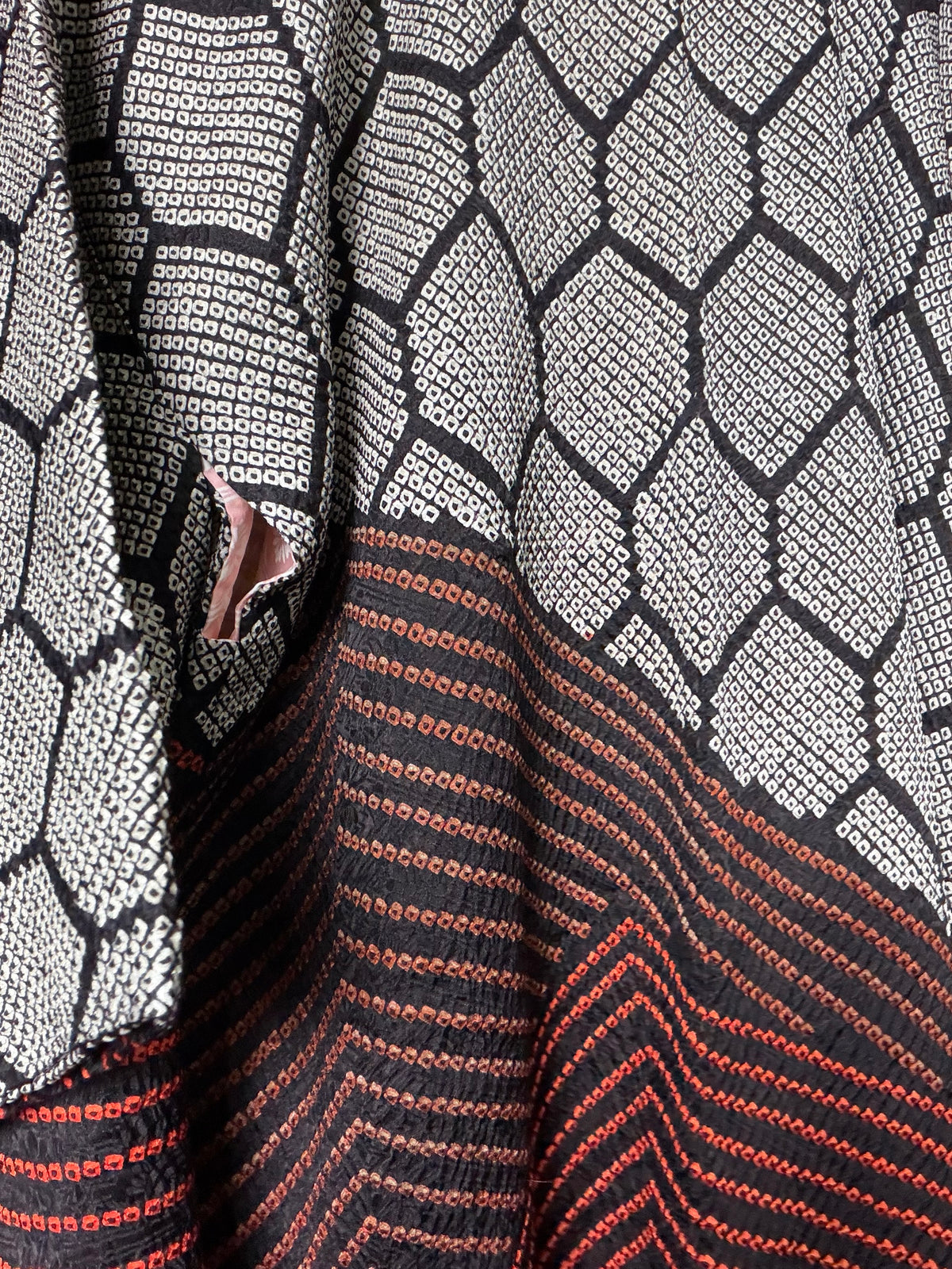 VINTAGE SHIBORI HAORI  "kikkou, SIB130"