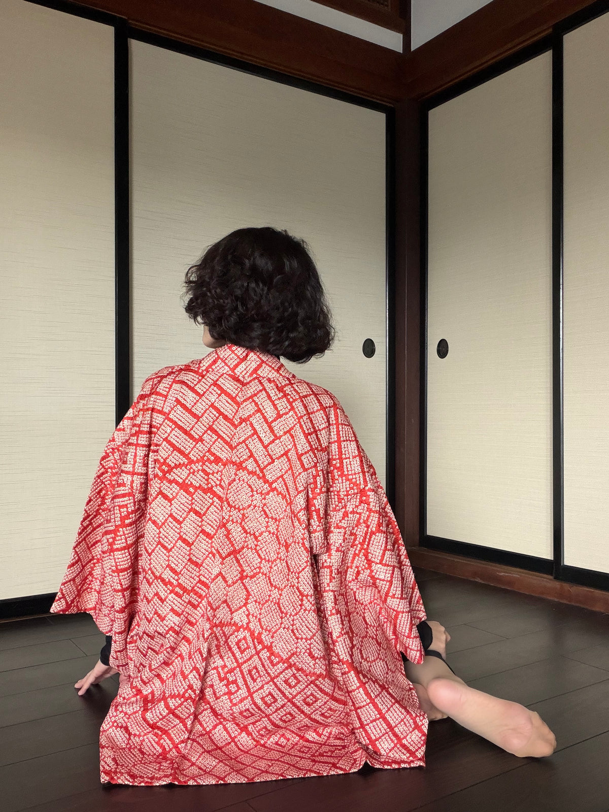 VINTAGE SHIBORI HAORI  "aka, SIB131"