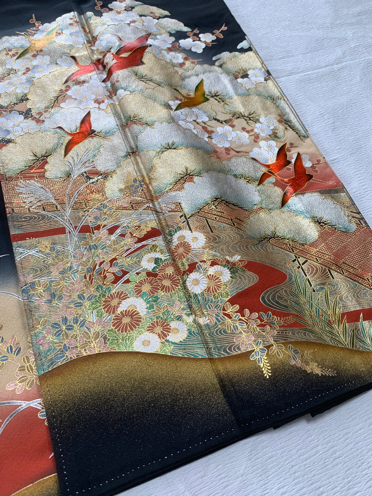 EDO-ZUMA SKIRT UPCYCLED FROM JAPANESE KIMONO "EDO049"