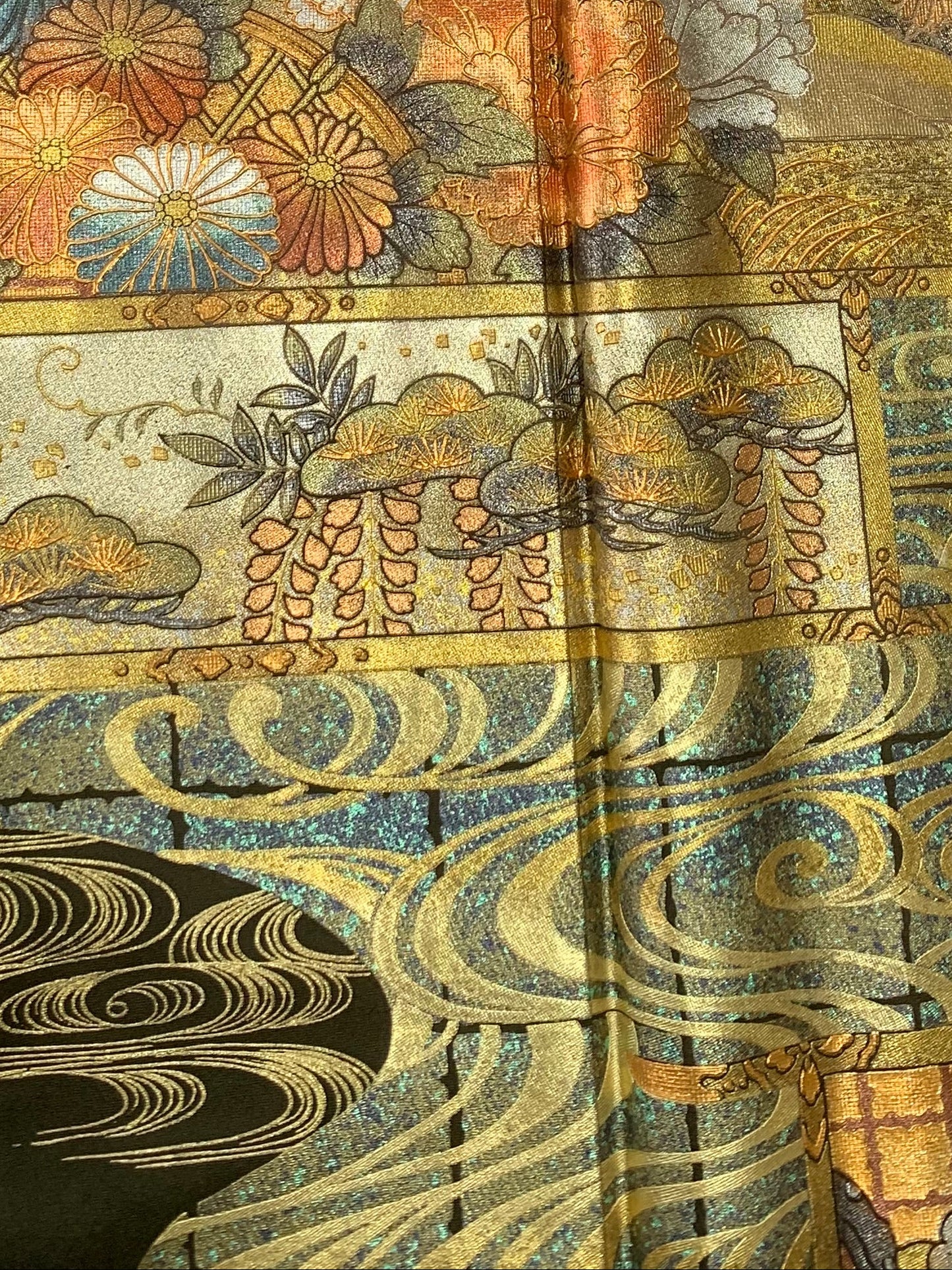 EDO-ZUMA SKIRT UPCYCLED FROM JAPANESE KIMONO "EDO051"
