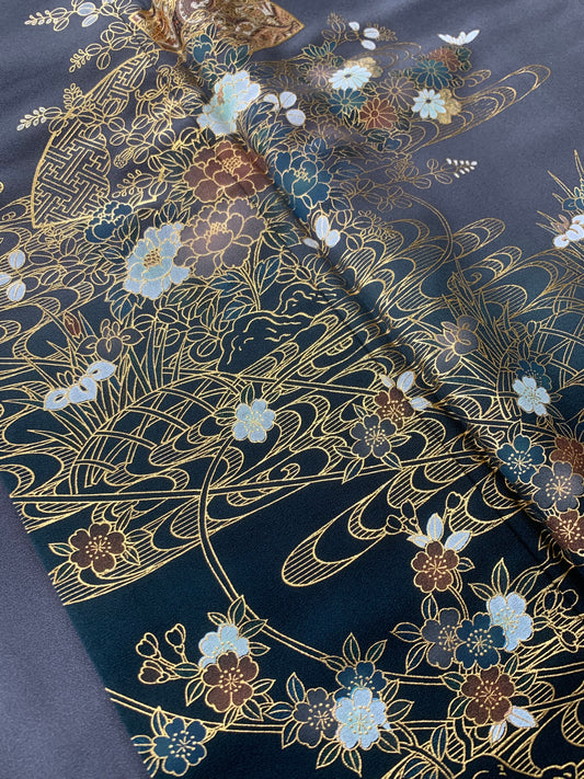 IROTOME SKIRT UPCYCLED FROM JAPANESE KIMONO "IRO137"