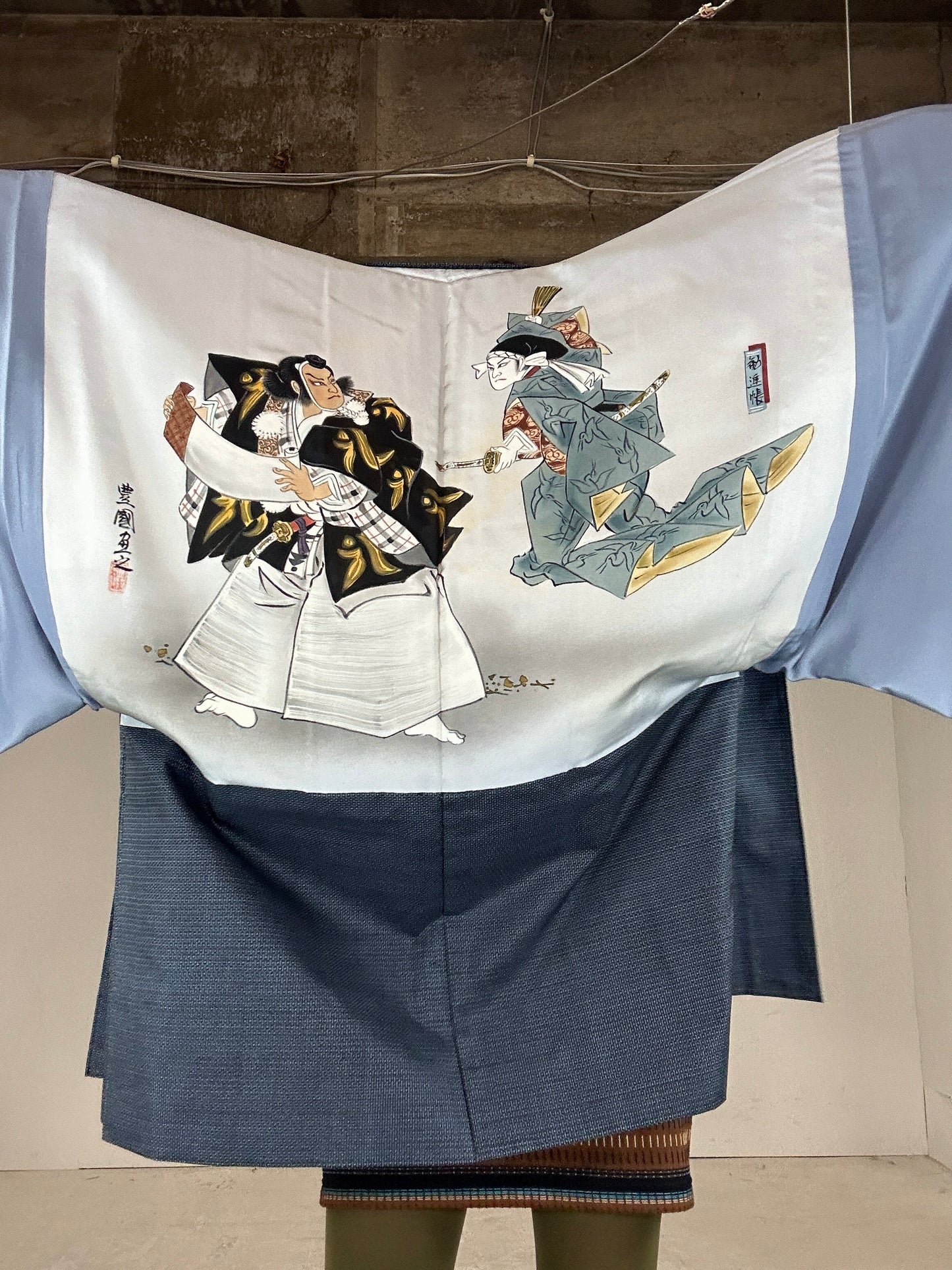 VINTAGE KAWAII HAORI oversized  "Oshima tsumugi 009 kabuki shoshi ari"