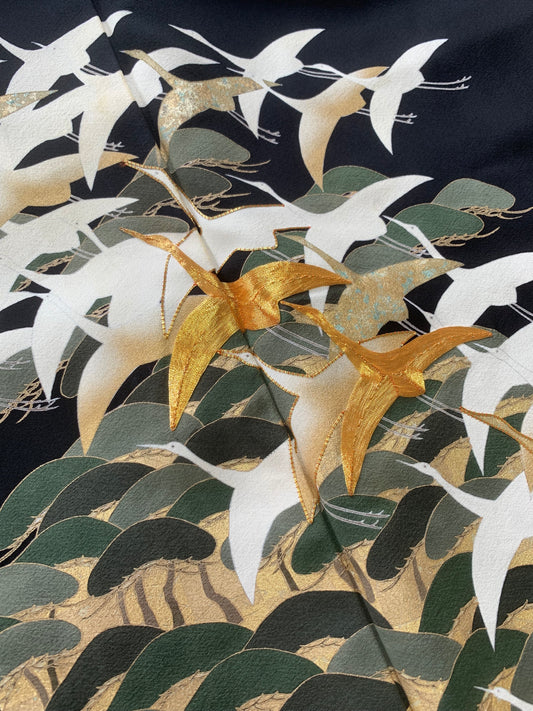 EDO-ZUMA SKIRT UPCYCLED FROM JAPANESE KIMONO "EDO069"