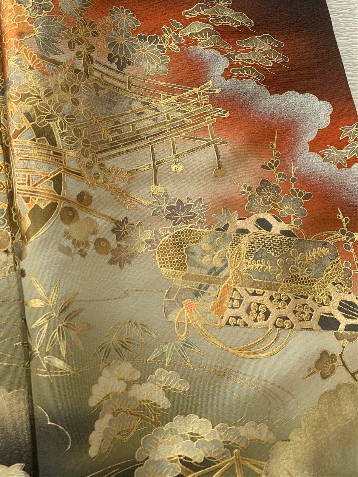 EDO-ZUMA SKIRT UPCYCLED FROM JAPANESE KIMONO "EDO070"