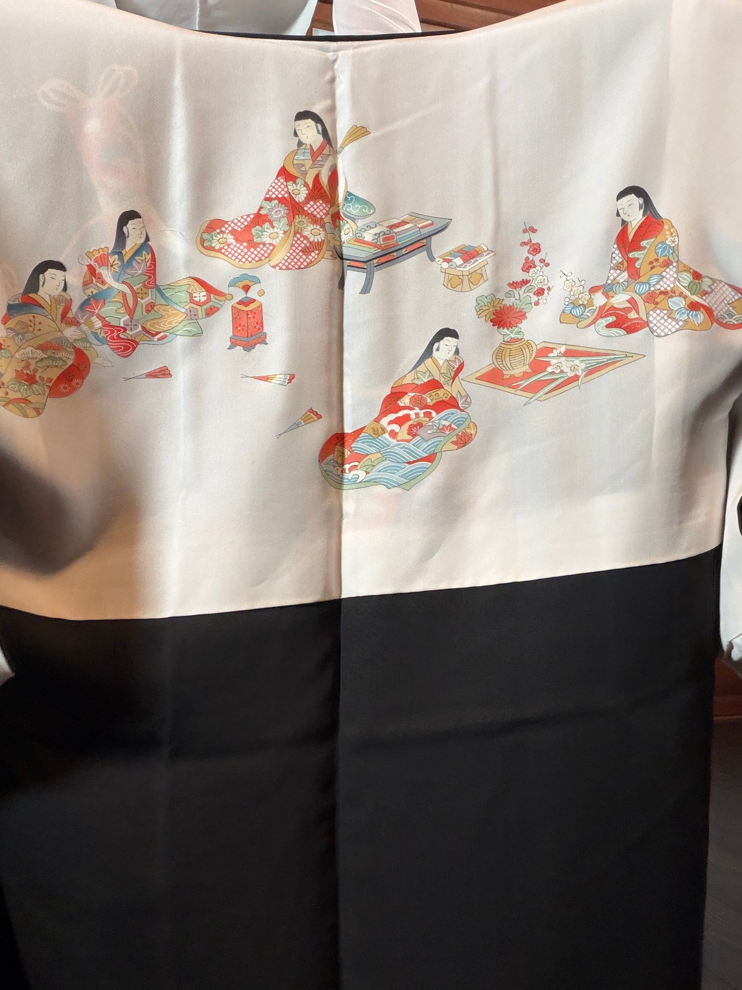 VINTAGE BLACK HAORI  "heian-inside , BLK198"