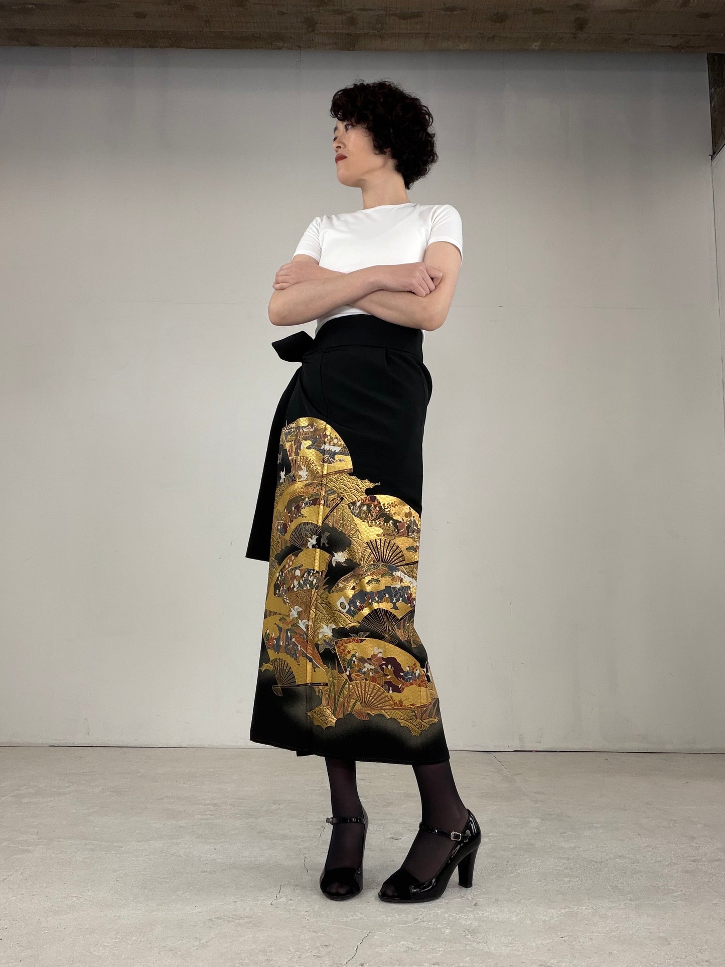 EDO-ZUMA SKIRT UPCYCLED FROM JAPANESE KIMONO "EDO033"