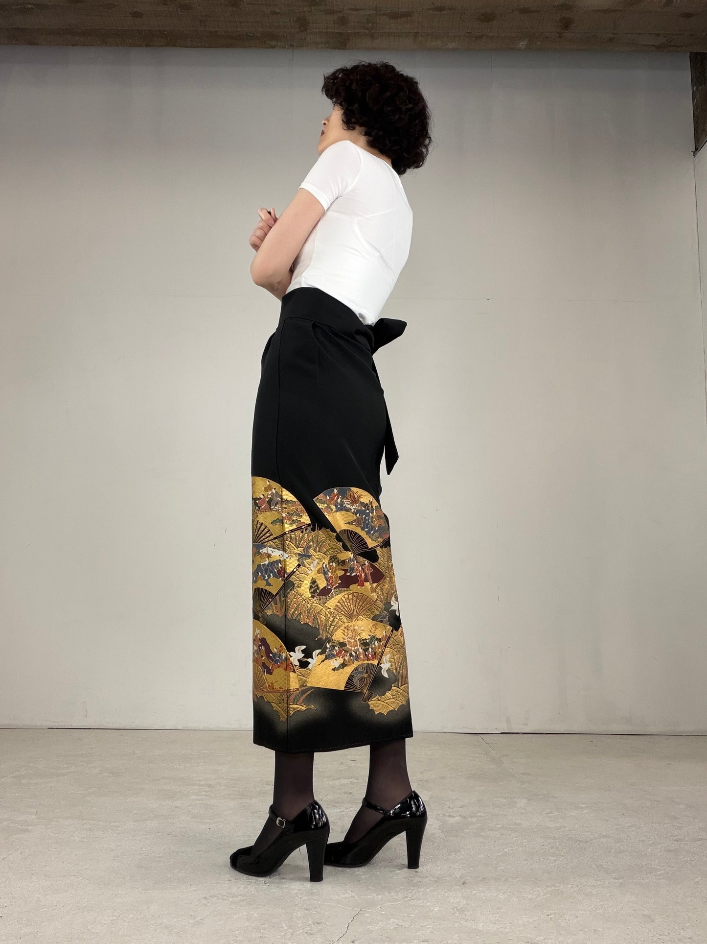 EDO-ZUMA SKIRT UPCYCLED FROM JAPANESE KIMONO "EDO033"