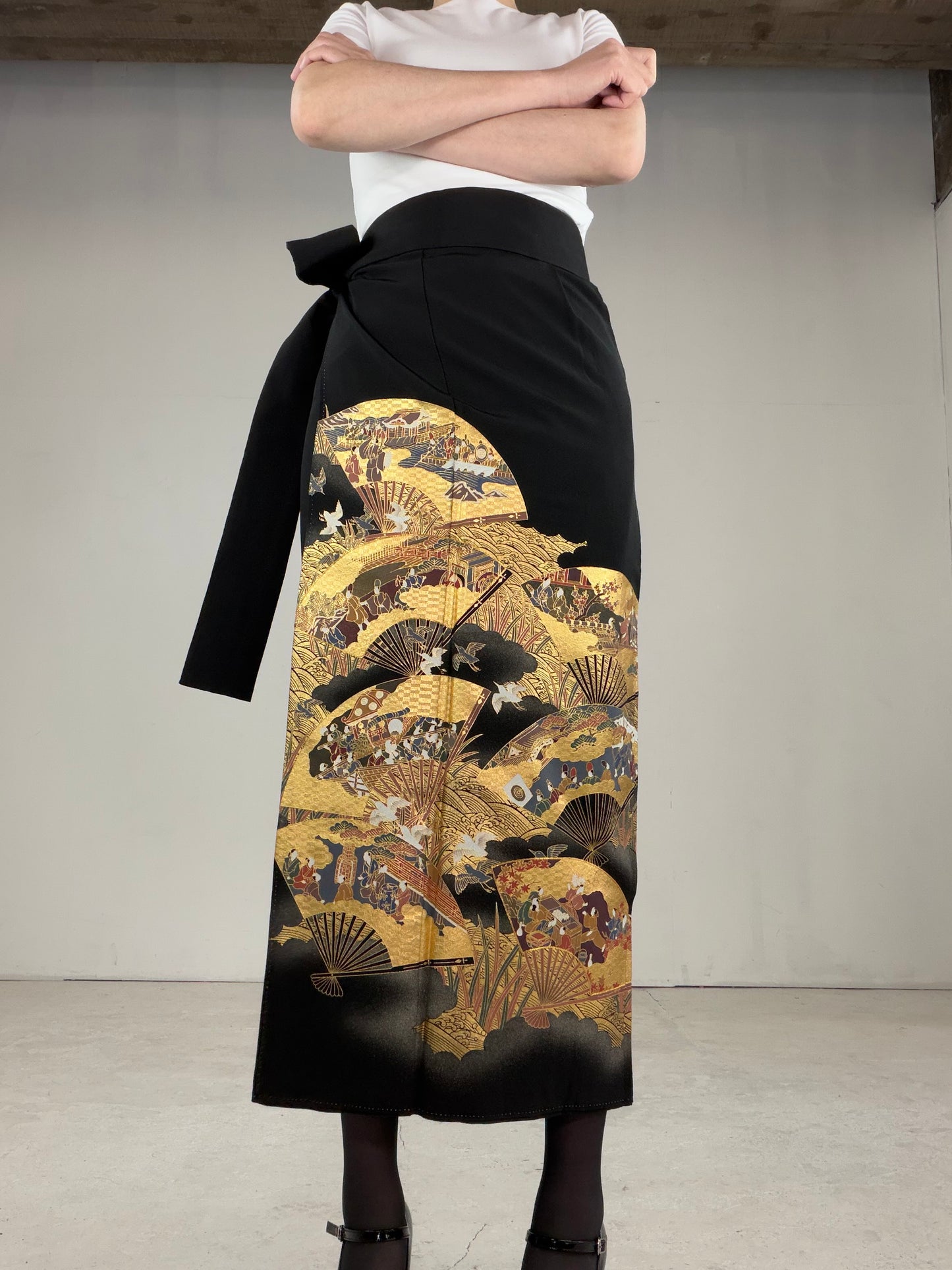 EDO-ZUMA SKIRT UPCYCLED FROM JAPANESE KIMONO "EDO033"