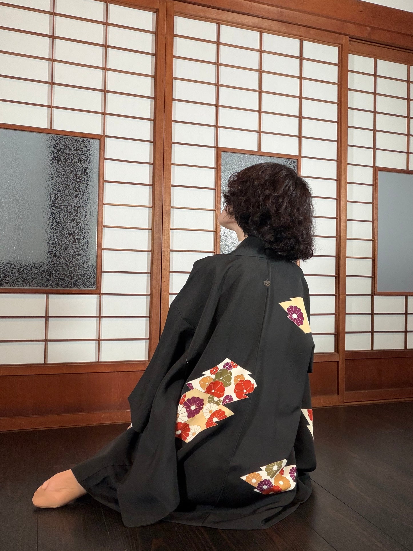 VINTAGE BLACK HAORI  "hisi, hana, BLK202"
