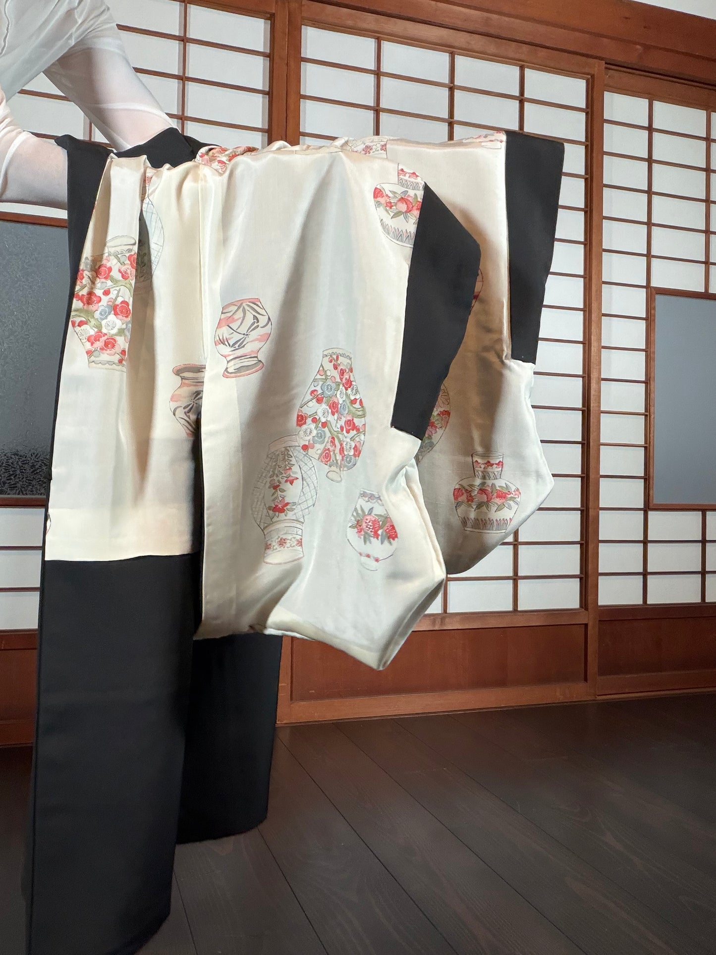VINTAGE BLACK HAORI  "hisi, hana, BLK202"