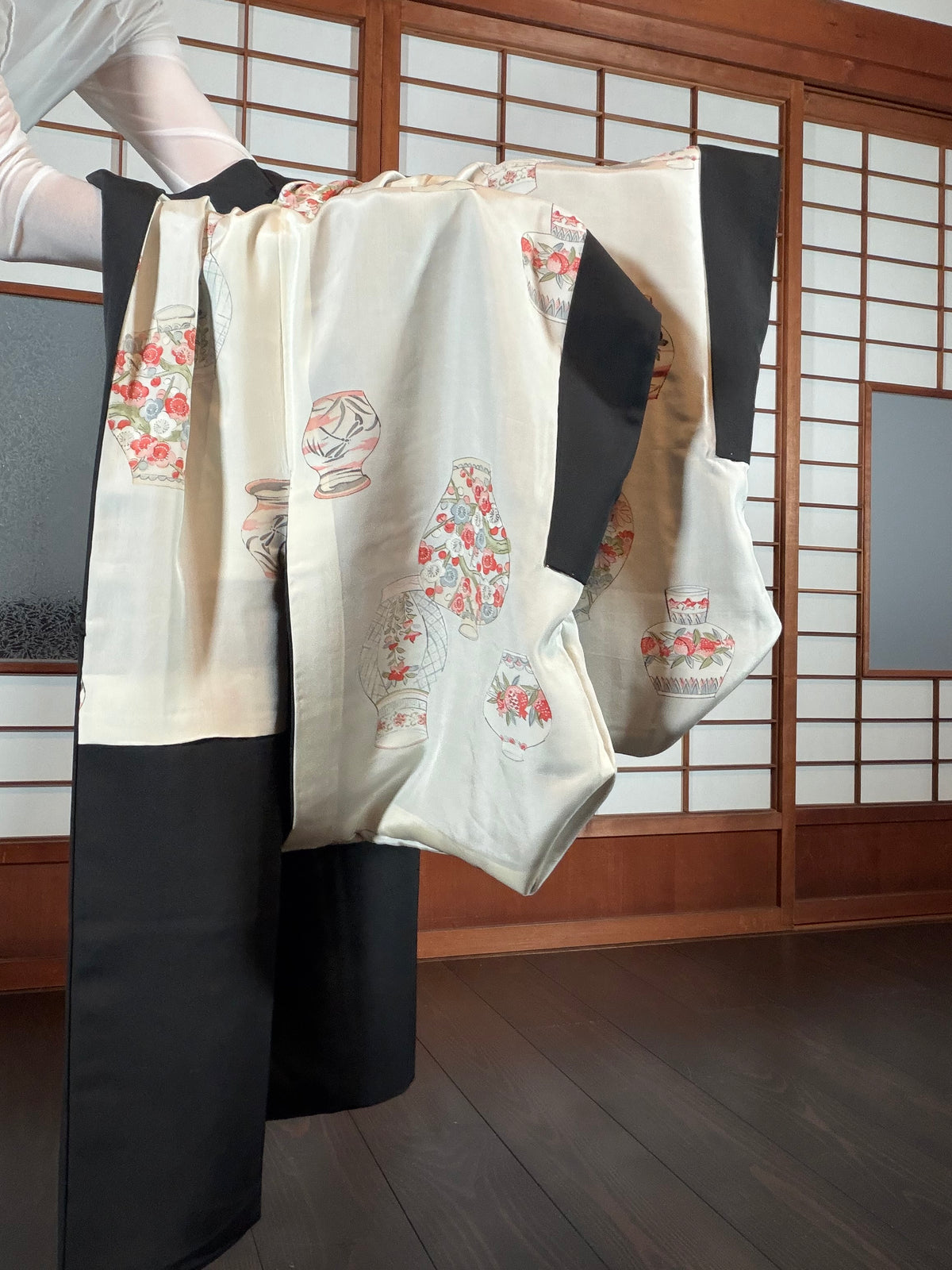 VINTAGE BLACK HAORI  "hisi, hana, BLK202"