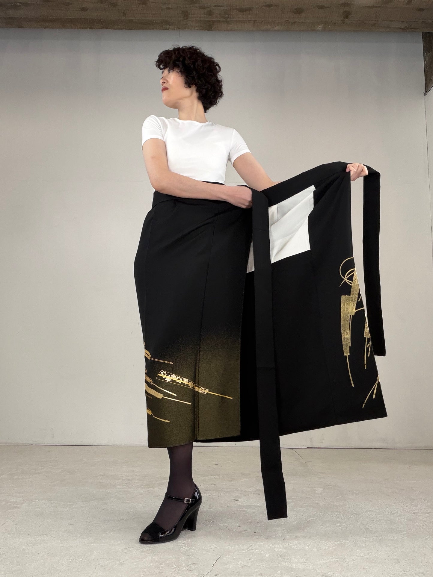 EDO-ZUMA SKIRT UPCYCLED FROM JAPANESE KIMONO "EDO029"