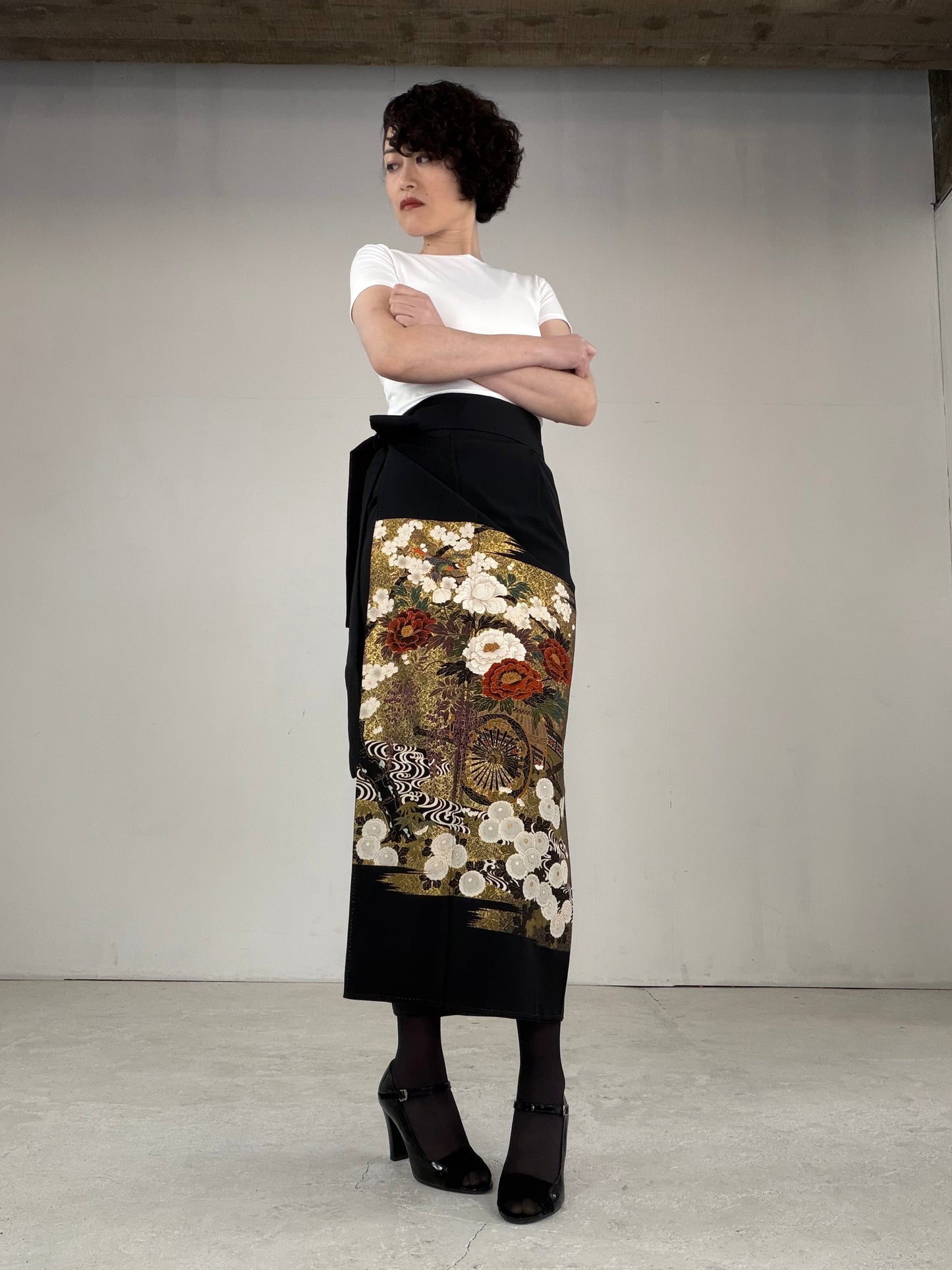 EDO-ZUMA SKIRT UPCYCLED FROM JAPANESE KIMONO "EDO030"