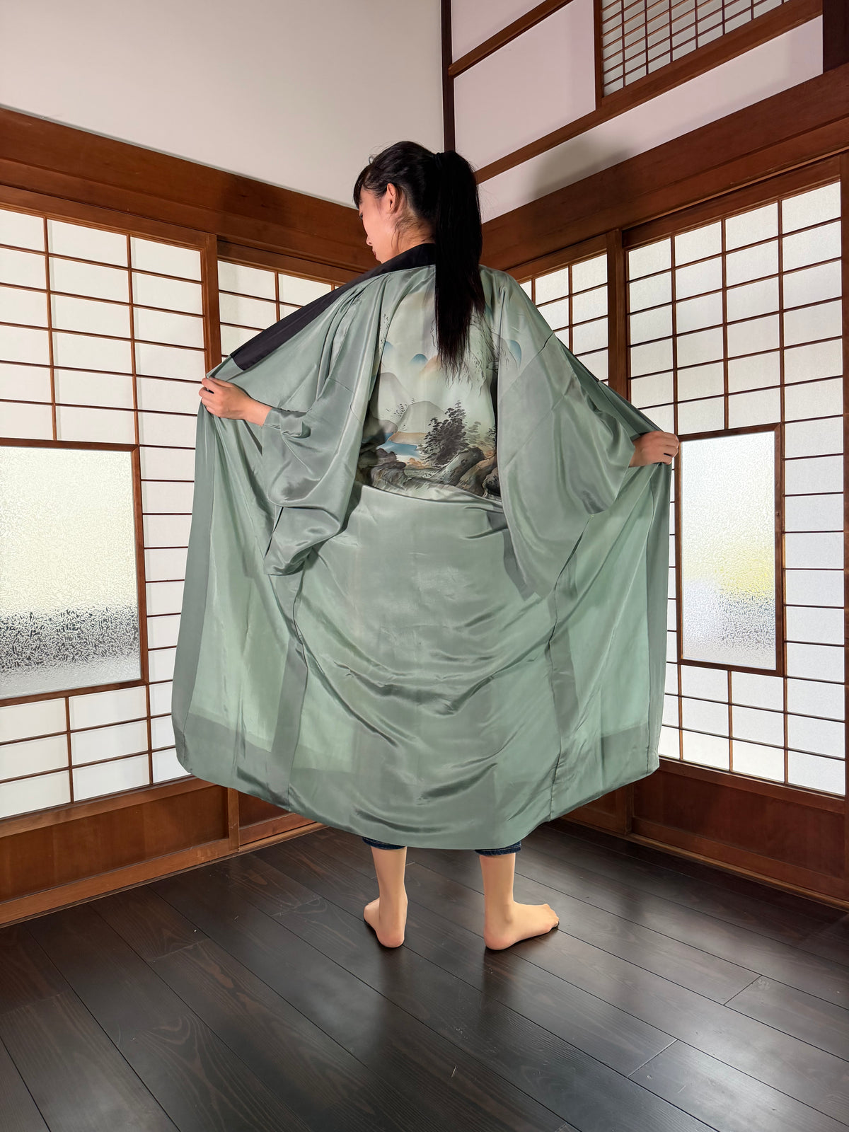 VINTAGE NAGAJYUBAN "green, JUB008"*damage