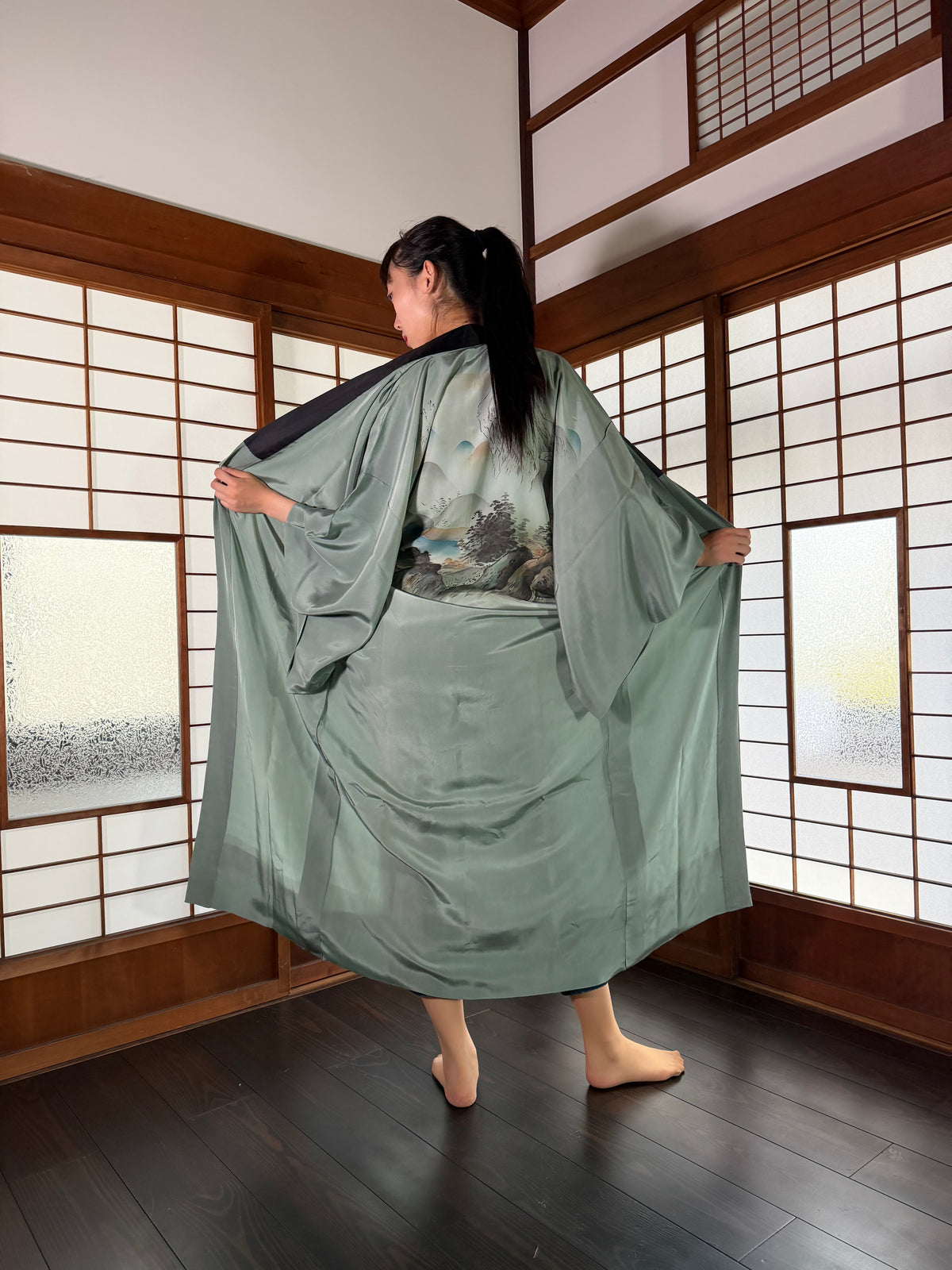 VINTAGE NAGAJYUBAN "green, JUB008"*damage