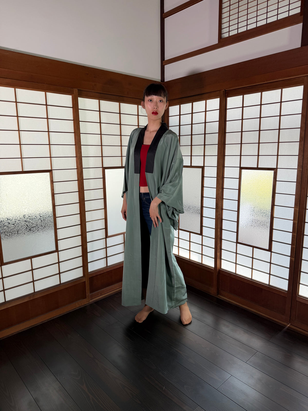 VINTAGE NAGAJYUBAN "green, JUB008"*damage