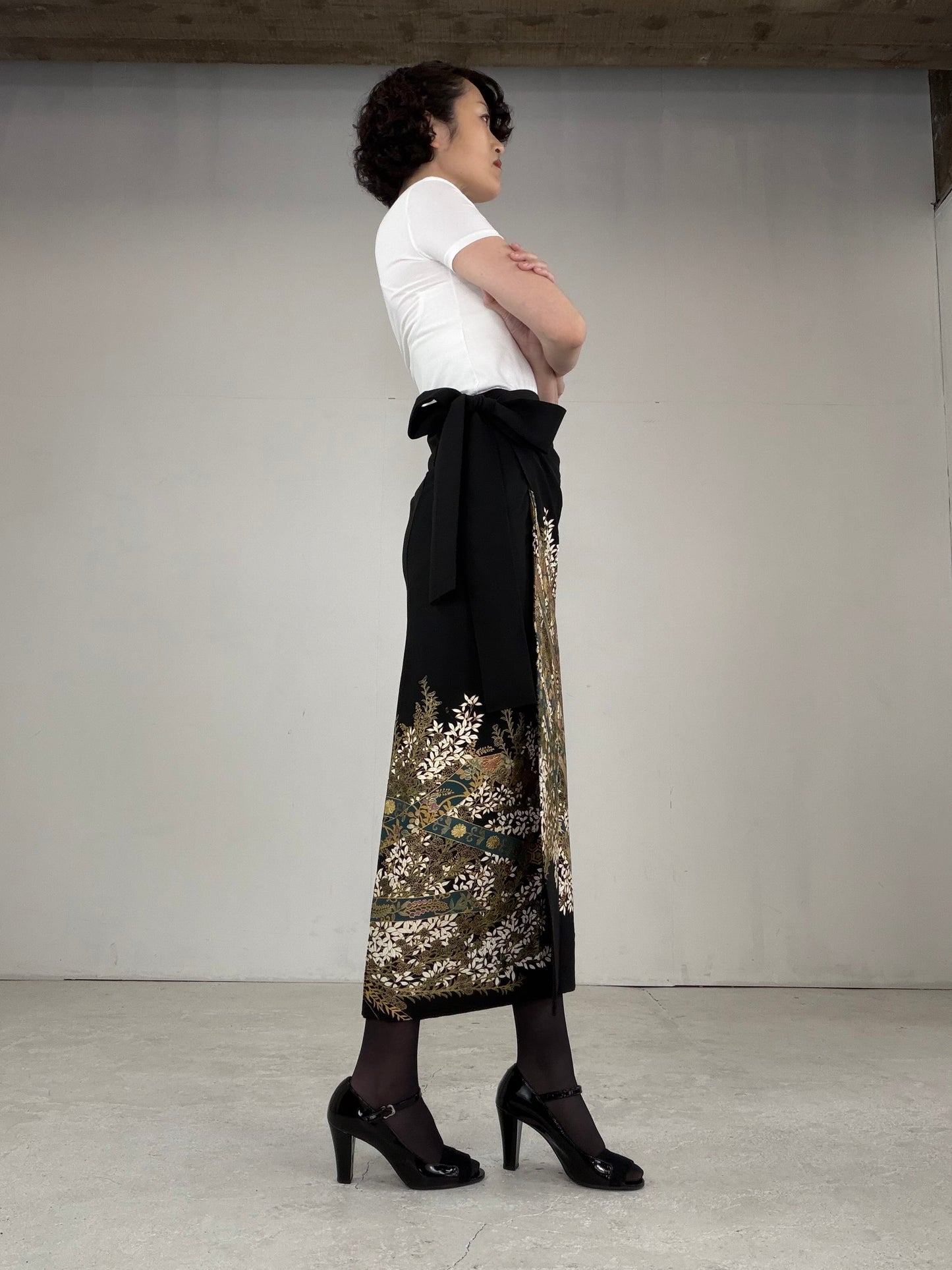 EDO-ZUMA SKIRT UPCYCLED FROM JAPANESE KIMONO "EDO034"