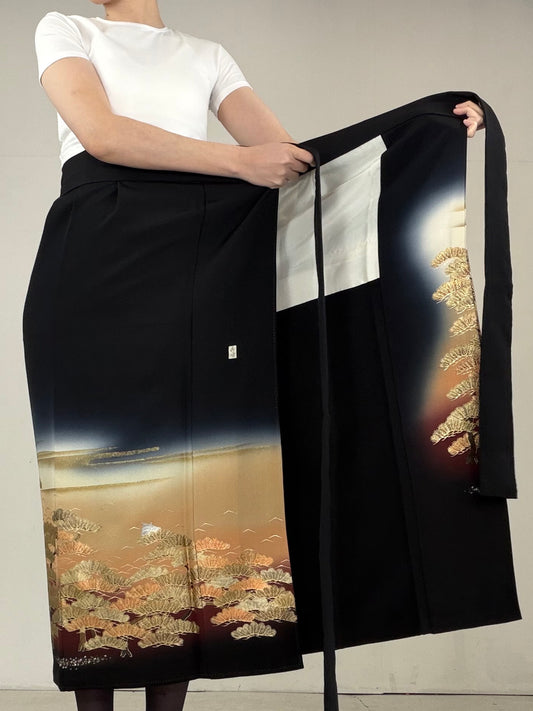 EDO-ZUMA SKIRT UPCYCLED FROM JAPANESE KIMONO "EDO035"