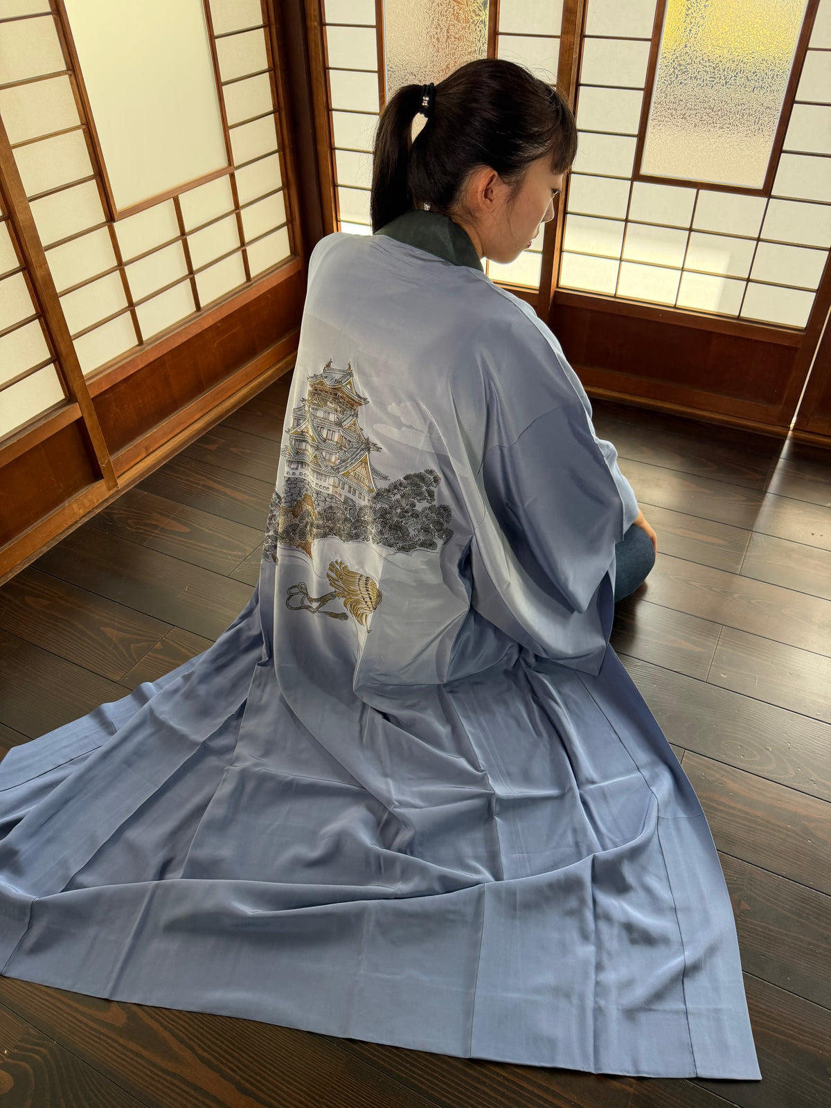 VINTAGE NAGAJYUBAN "castle, JUB005" large size *damage