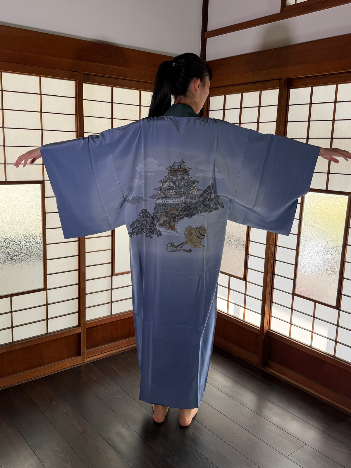 VINTAGE NAGAJYUBAN "castle, JUB005" large size *damage