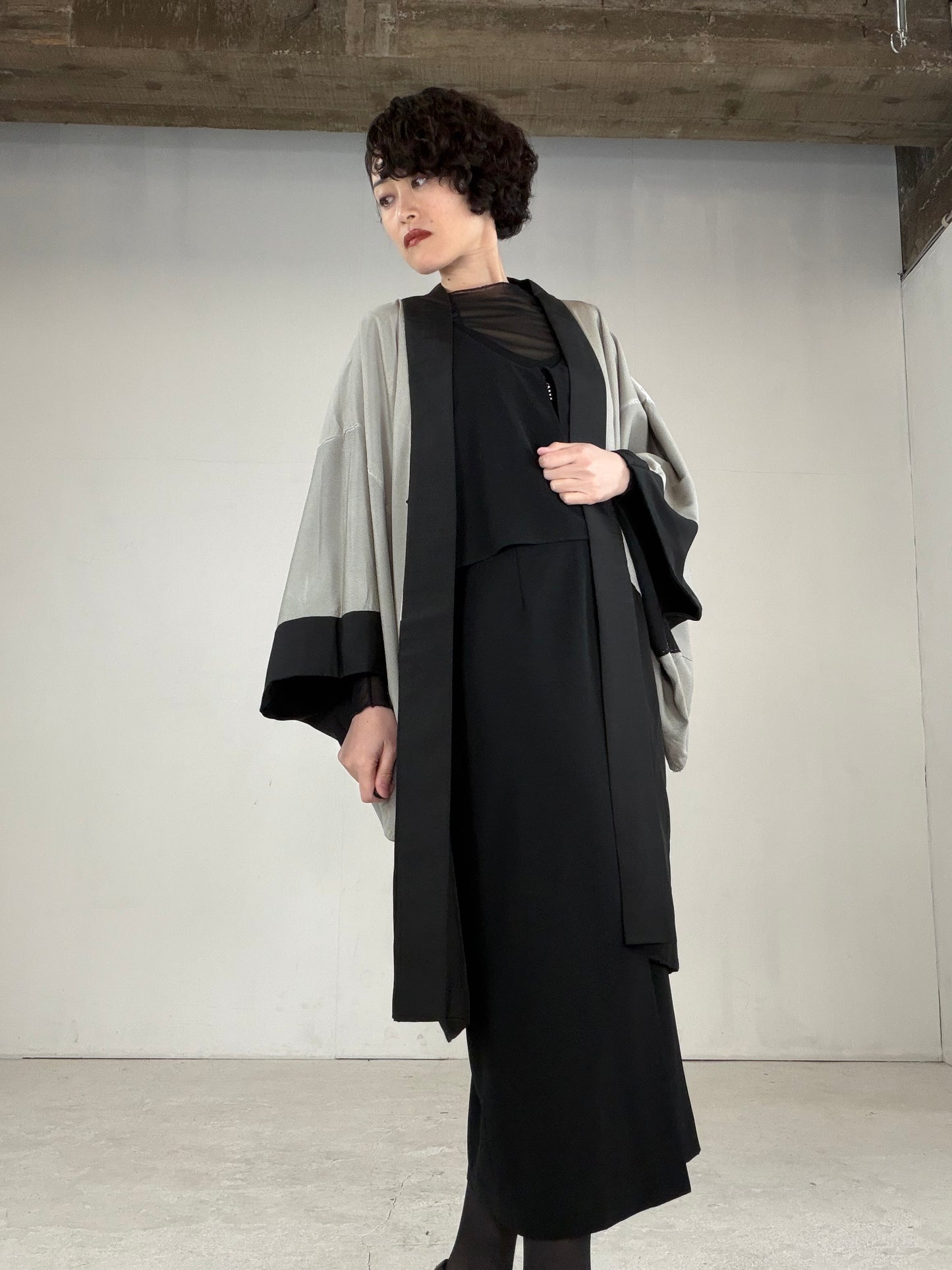 VINTAGE KUROMONTSUKI HAORI "Iseebi, KUR110"