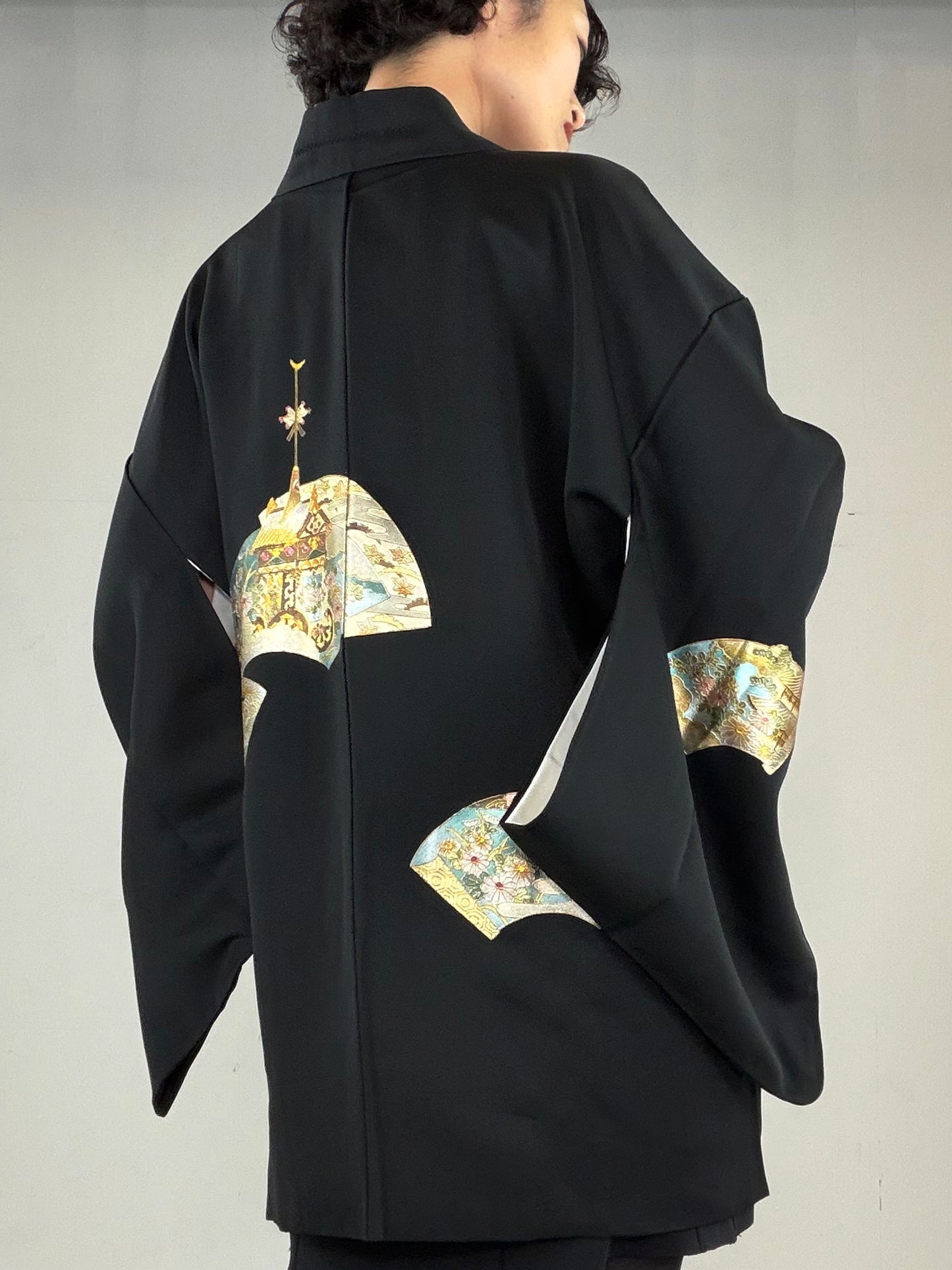 VINTAGE BLACK HAORI  "BLK163"