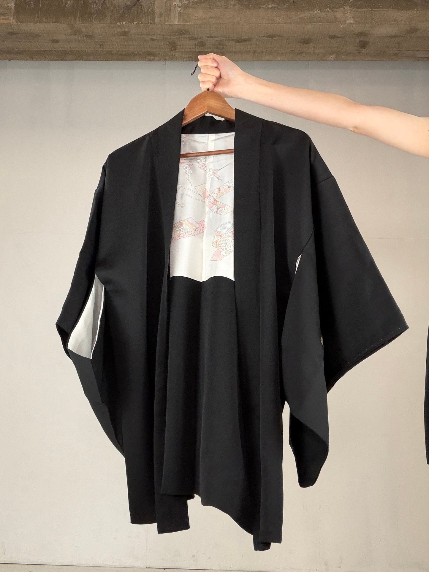 VINTAGE BLACK HAORI  "BLK163"