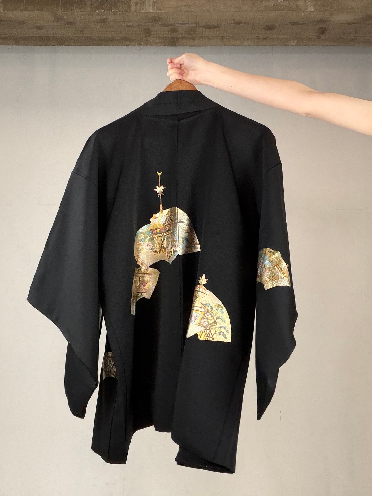 VINTAGE BLACK HAORI  "BLK163"