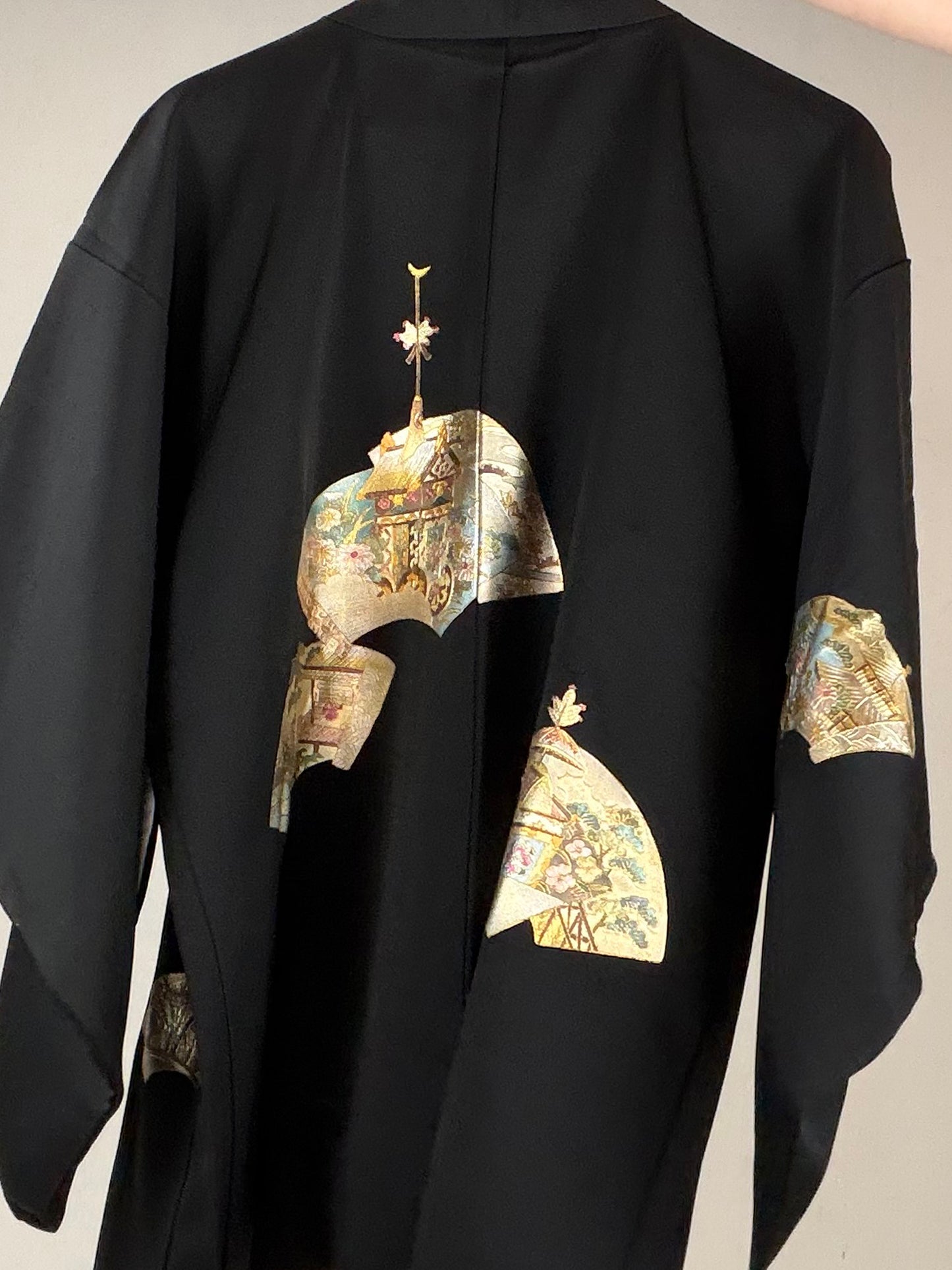VINTAGE BLACK HAORI  "BLK163"