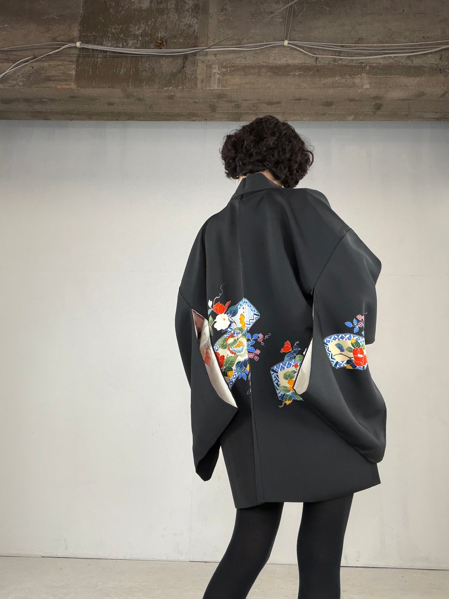 VINTAGE BLACK HAORI  "BLK164"