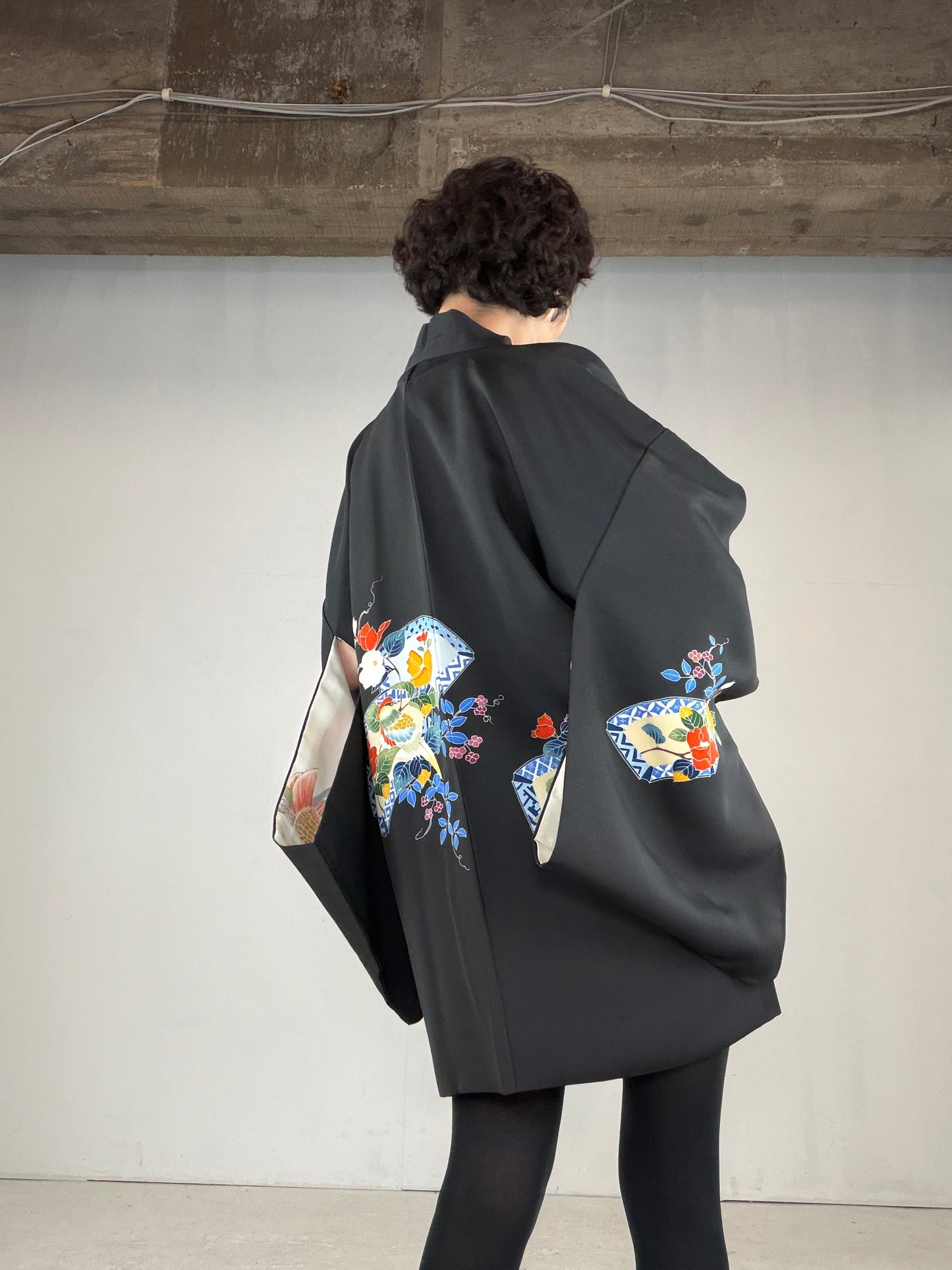 VINTAGE BLACK HAORI  "BLK164"