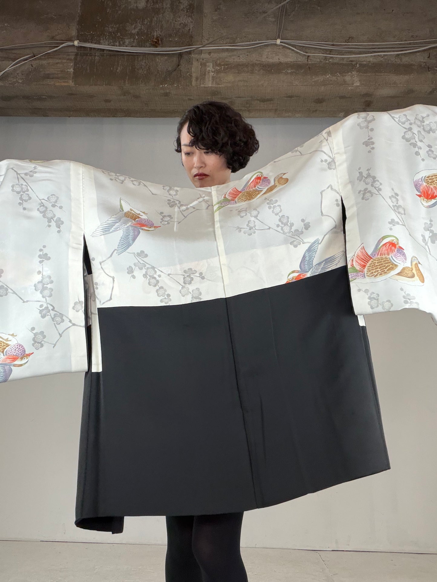 VINTAGE BLACK HAORI  "BLK164"