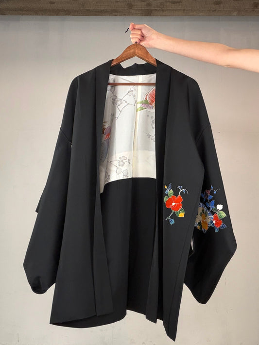 VINTAGE BLACK HAORI  "BLK164"