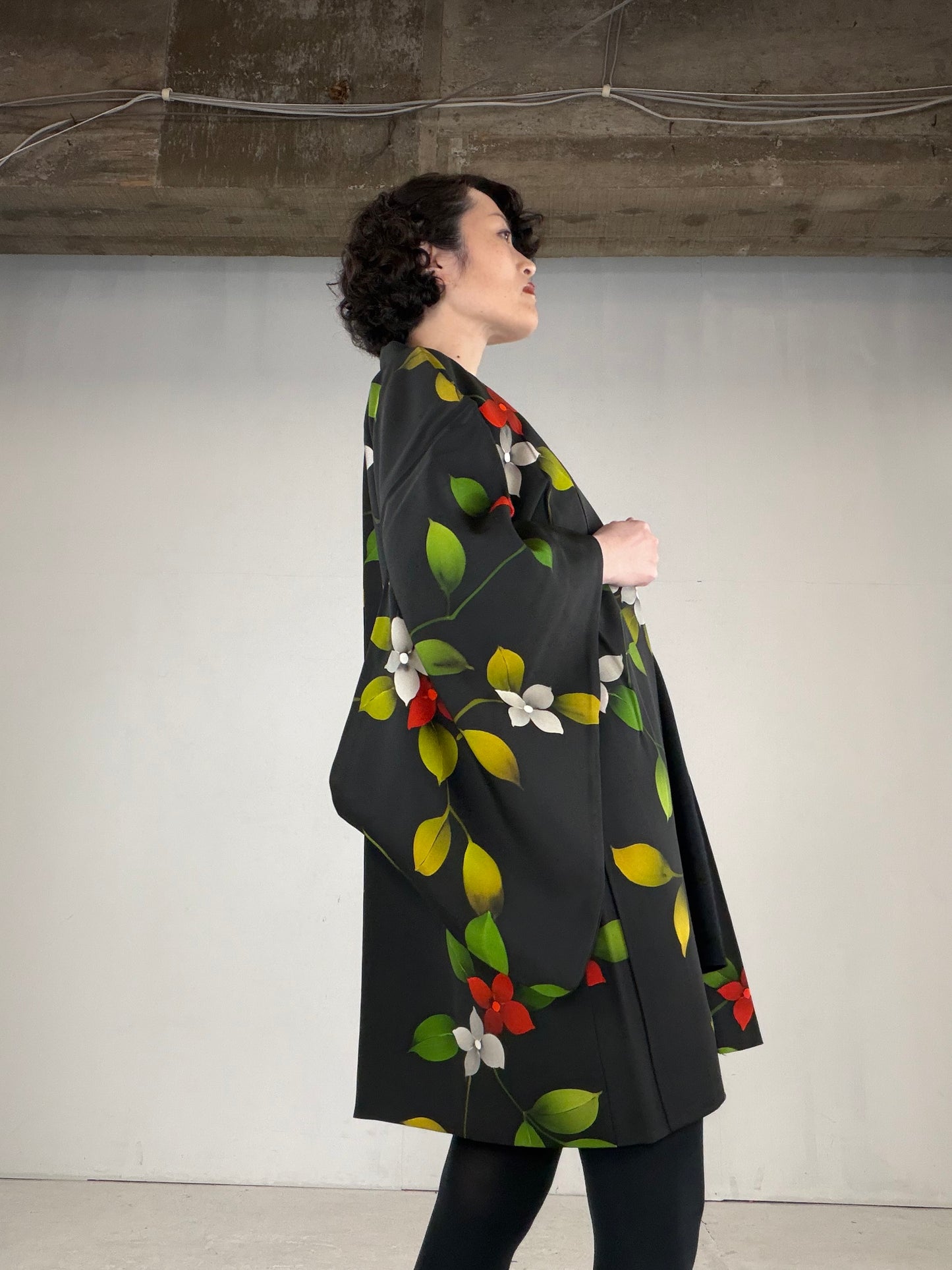 VINTAGE BLACK HAORI  "BLK162"