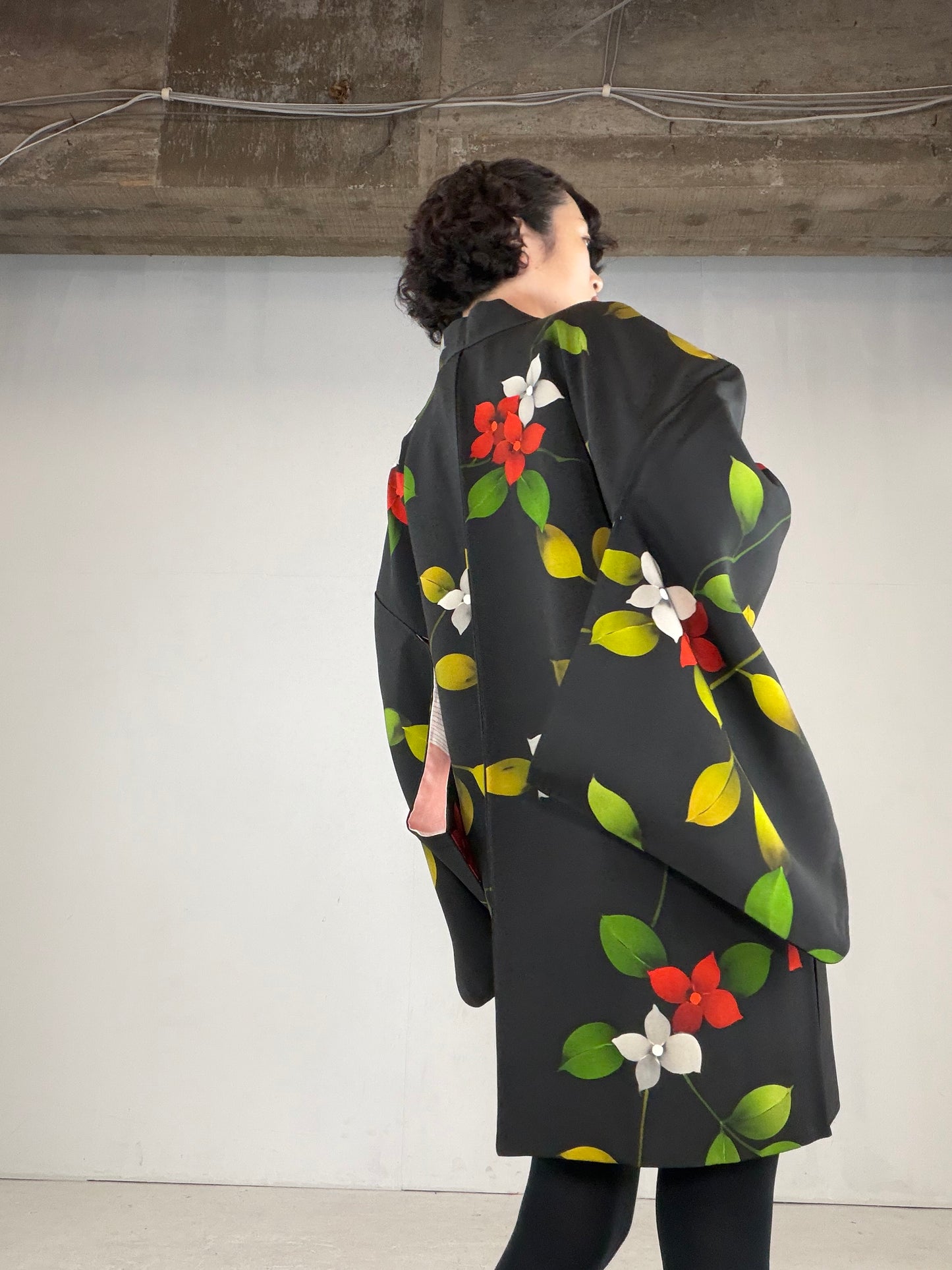 VINTAGE BLACK HAORI  "BLK162"