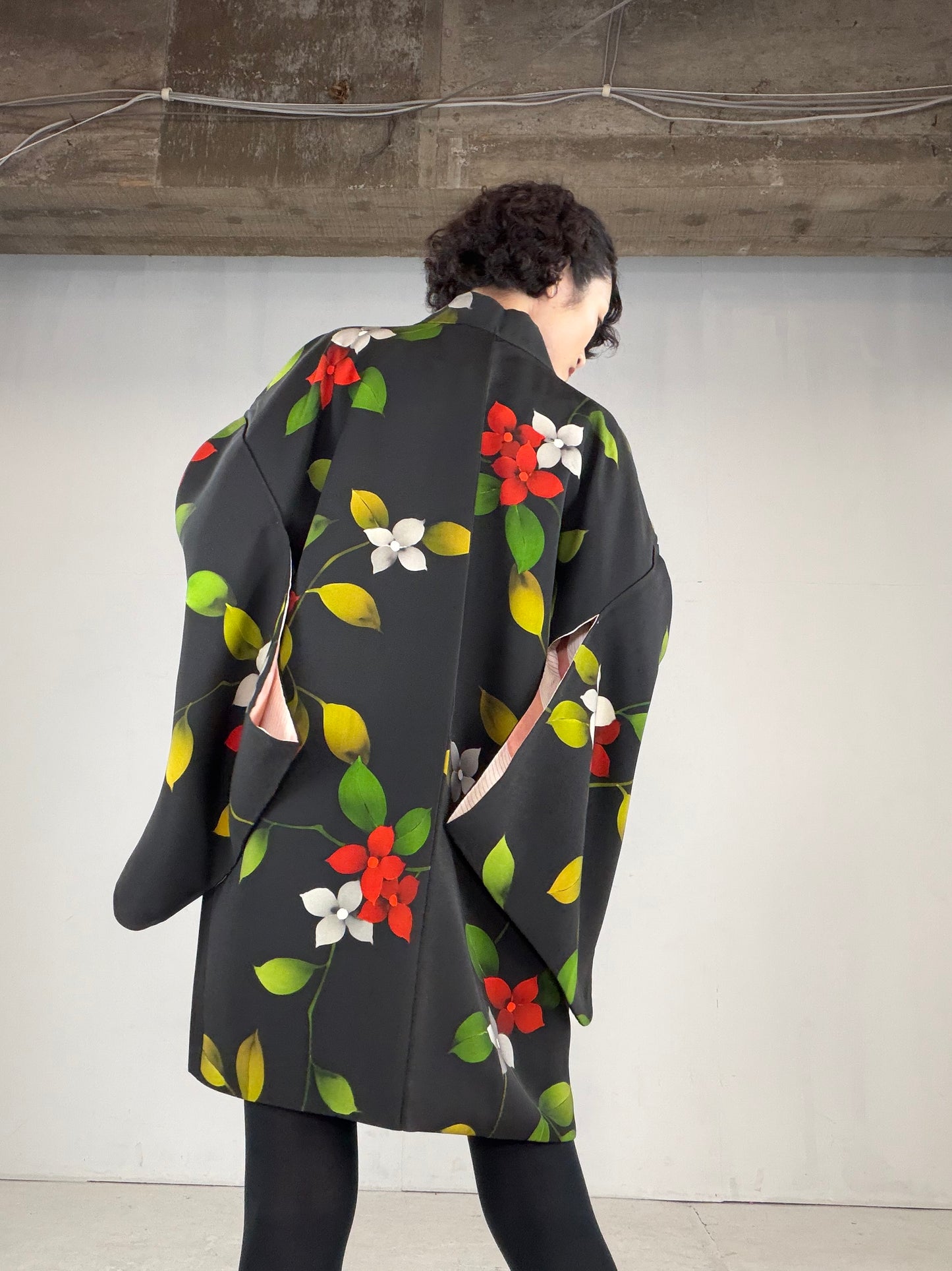 VINTAGE BLACK HAORI  "BLK162"