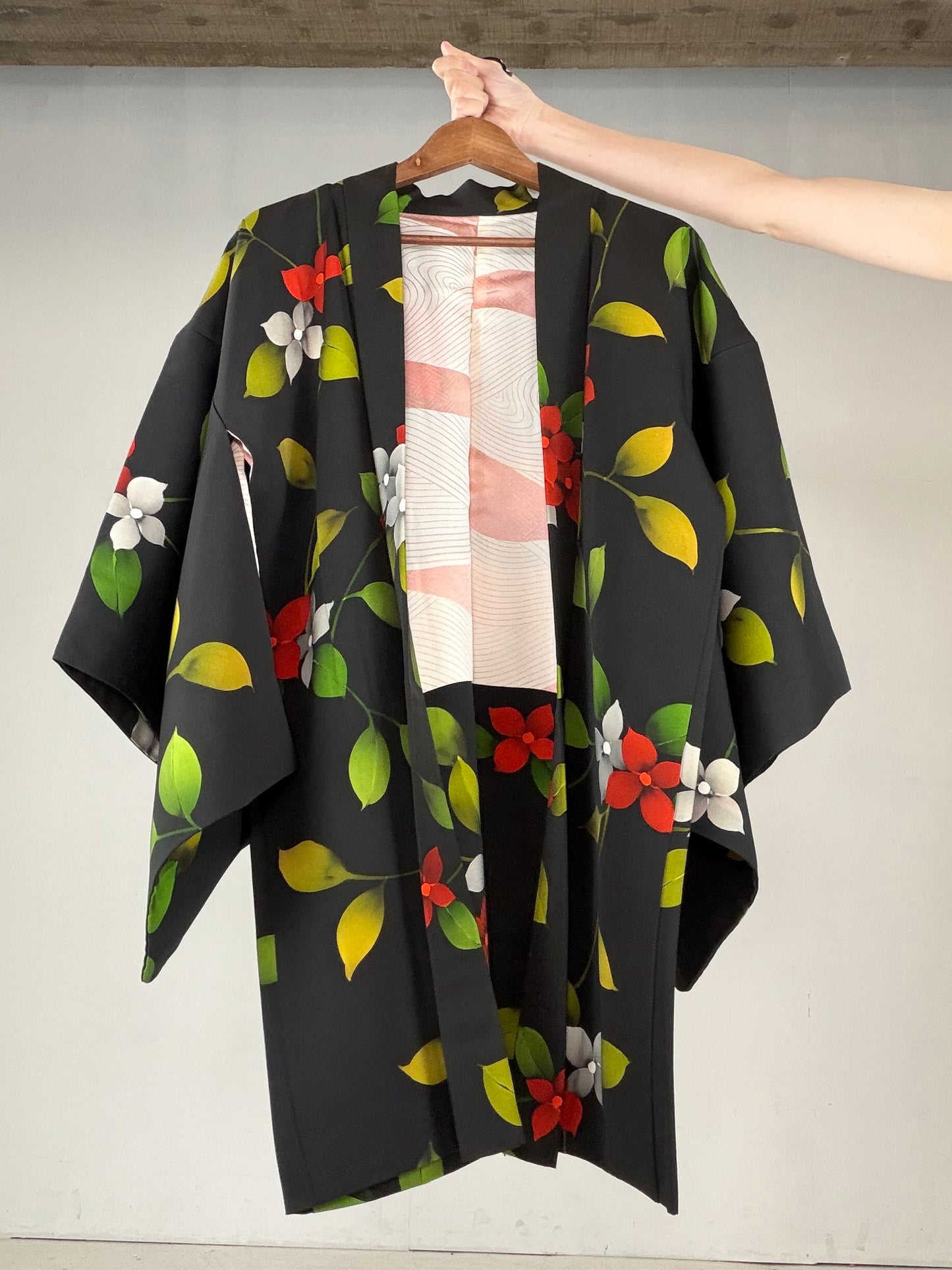 VINTAGE BLACK HAORI  "BLK162"