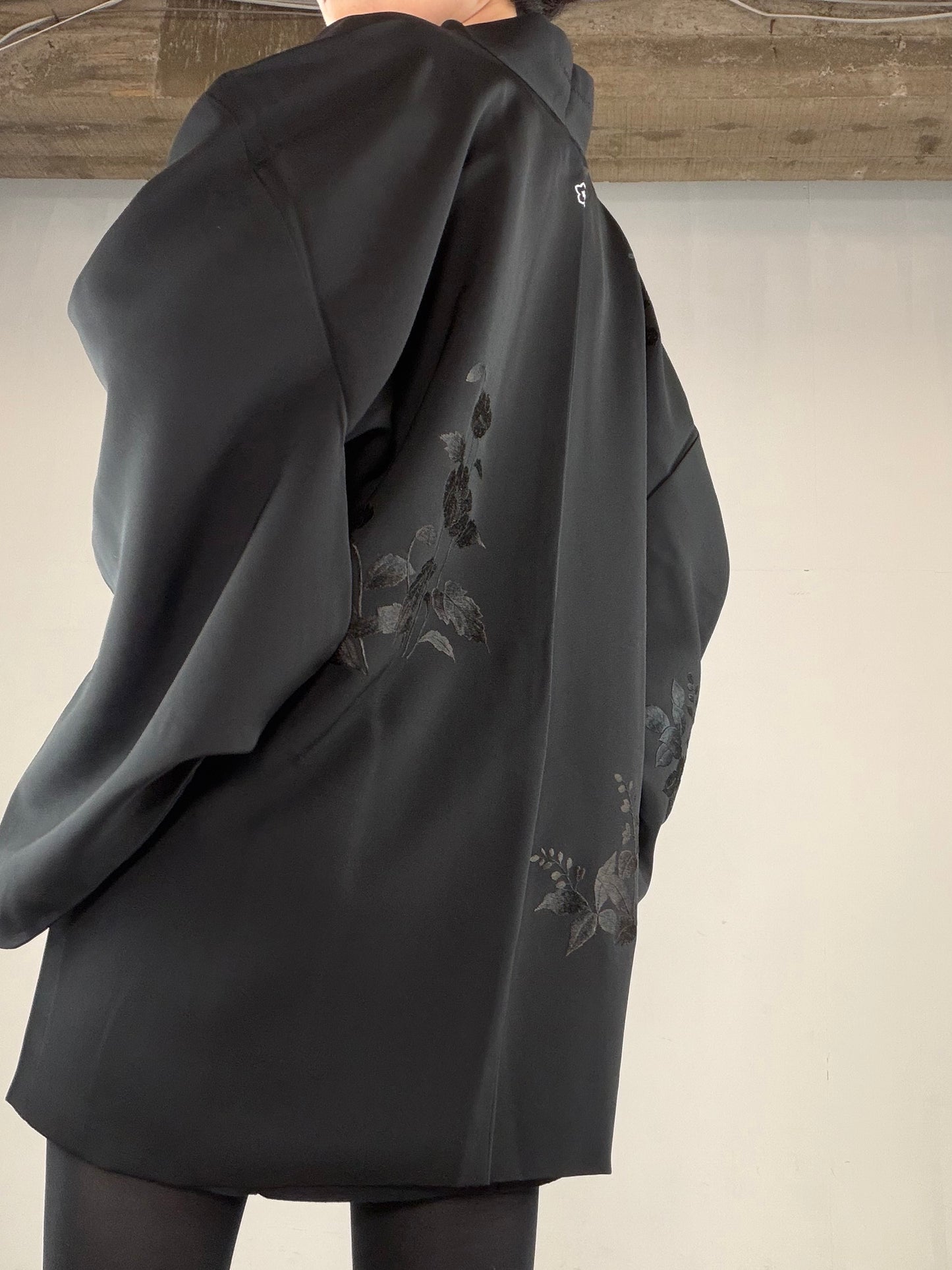 VINTAGE BLACK HAORI  "BLK160"