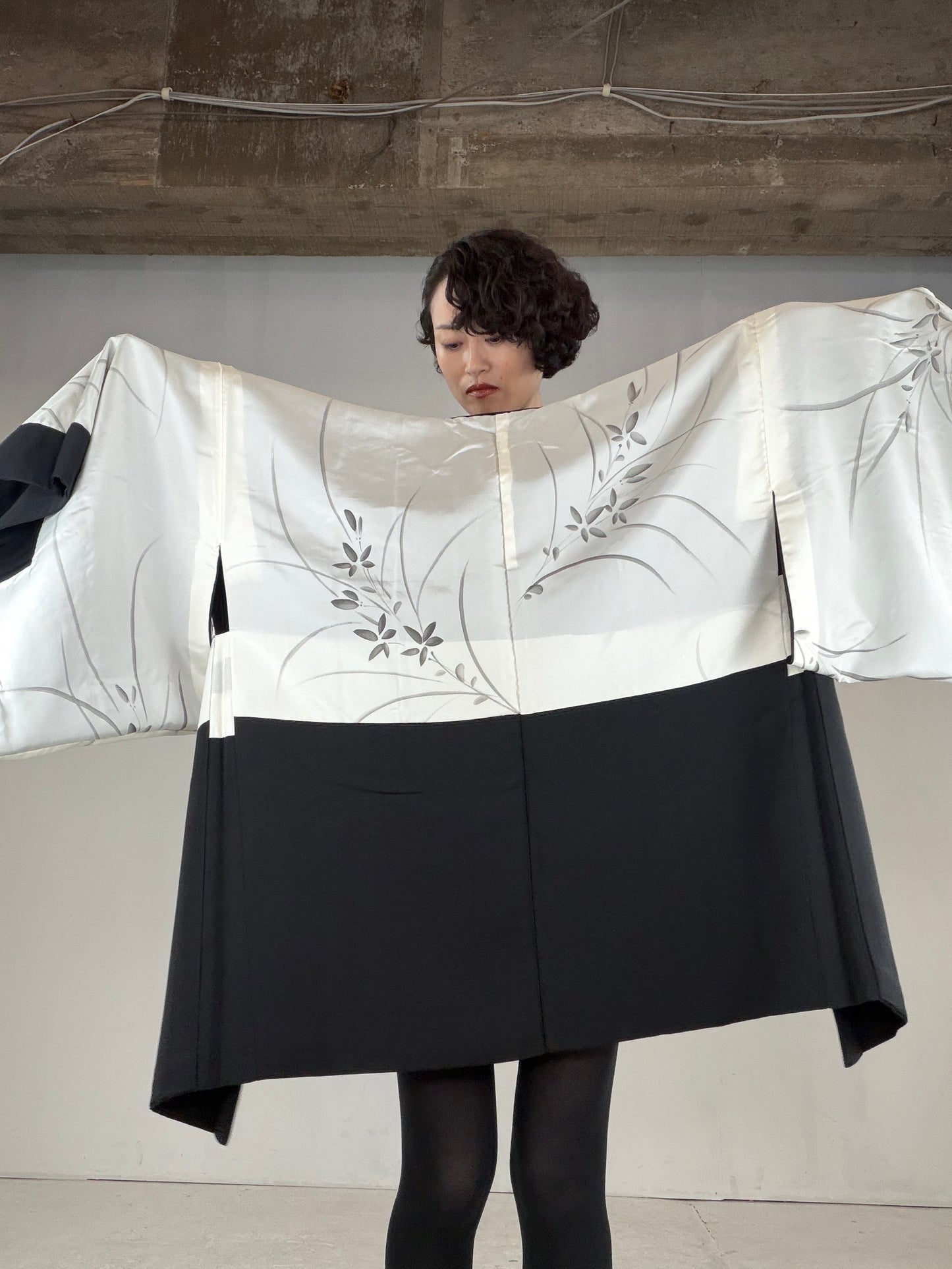 VINTAGE BLACK HAORI  "BLK160"