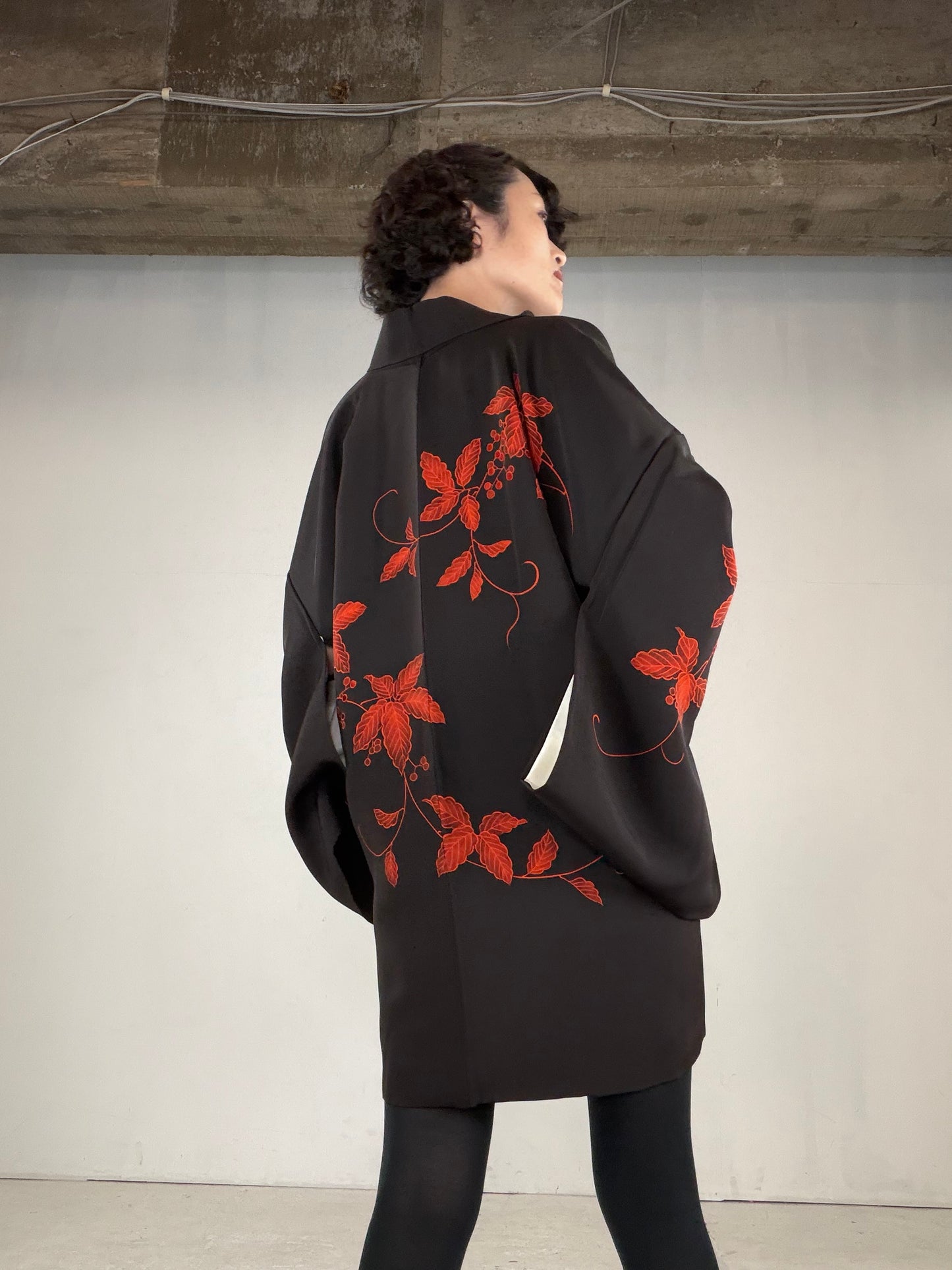 VINTAGE BLACK HAORI  "BLK159"